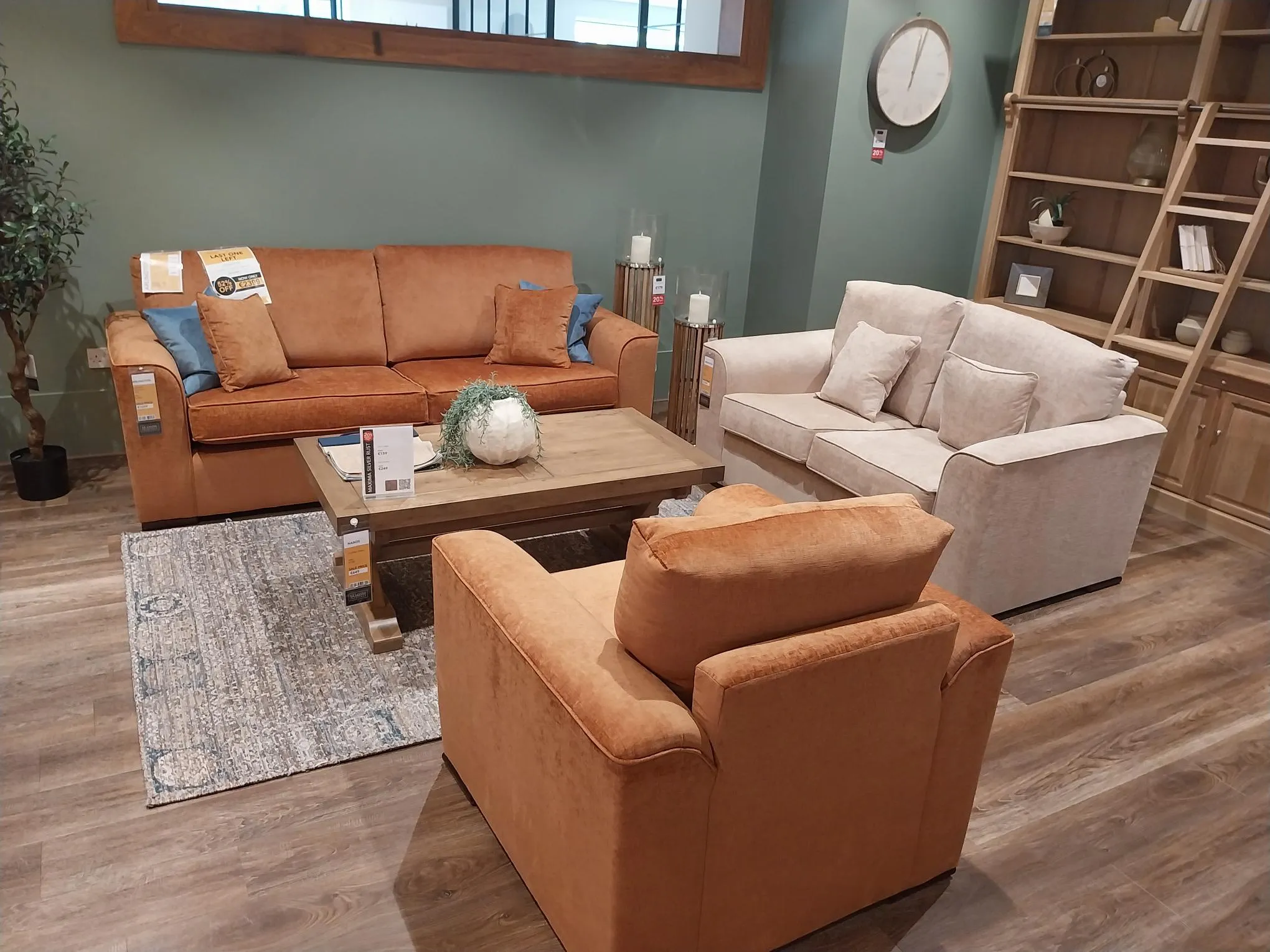 Arlington 4-Seater sofa & 2-Seater sofa & Armchair (Galway Floor Model)