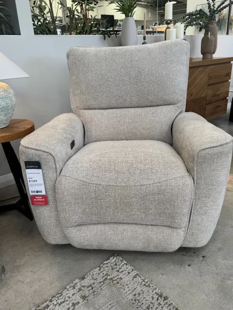 Ashbrook Beige Fabric Power Recliner (Tullamore Floor Model)