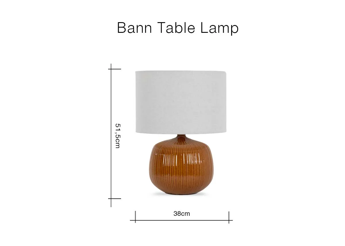 A dimension image of the Bann Table Lamp with 38cm x 51.5cm