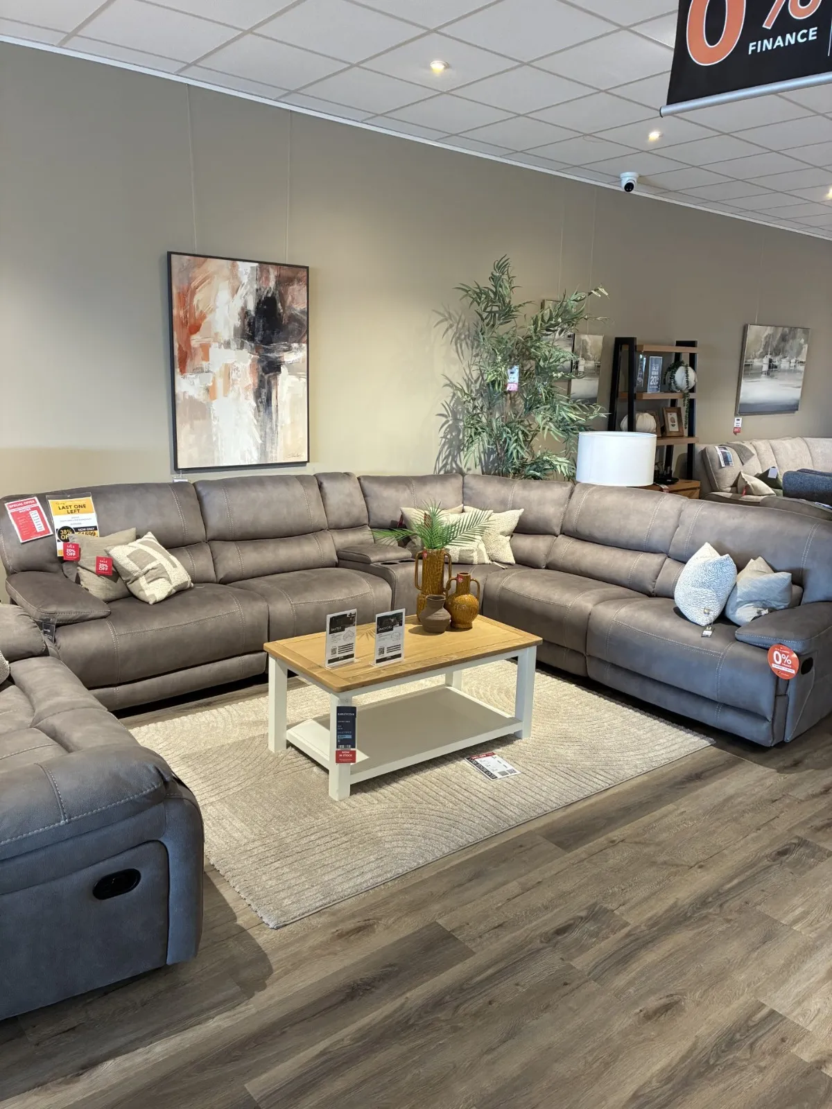 Baxter Large Grey Fabric Reclining Corner Sofa (Carlow Floor Model)