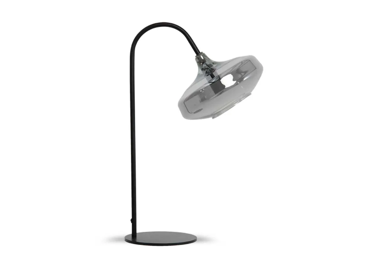 Black & Smoked Glass Table Lamp - Camila