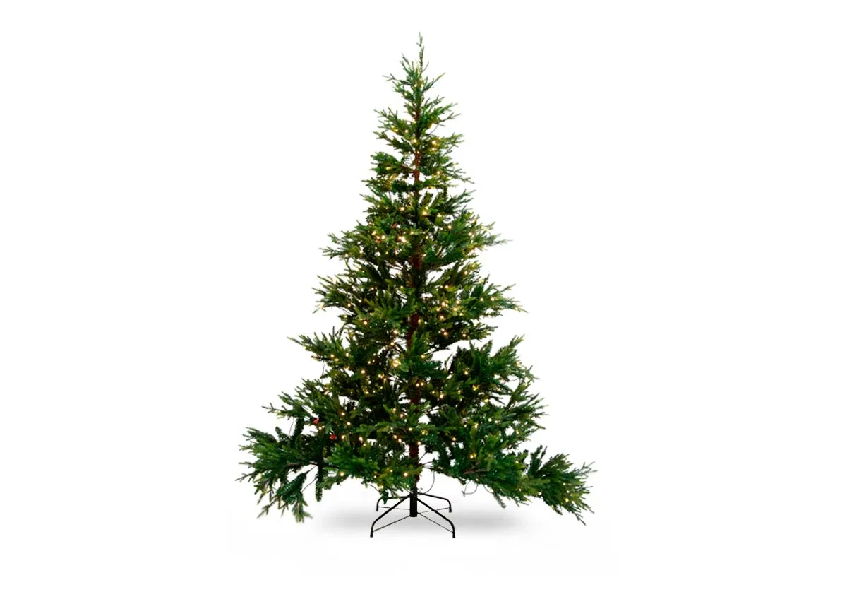A prelit artificial 7ft Christmas tree from EZ Livings Douglas range.