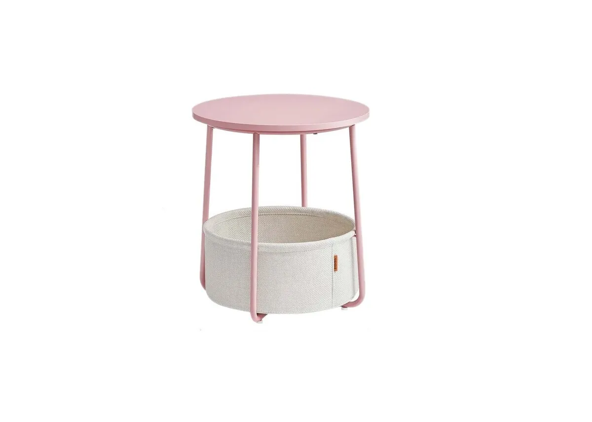 Pink Side Table with Basket - Blossom