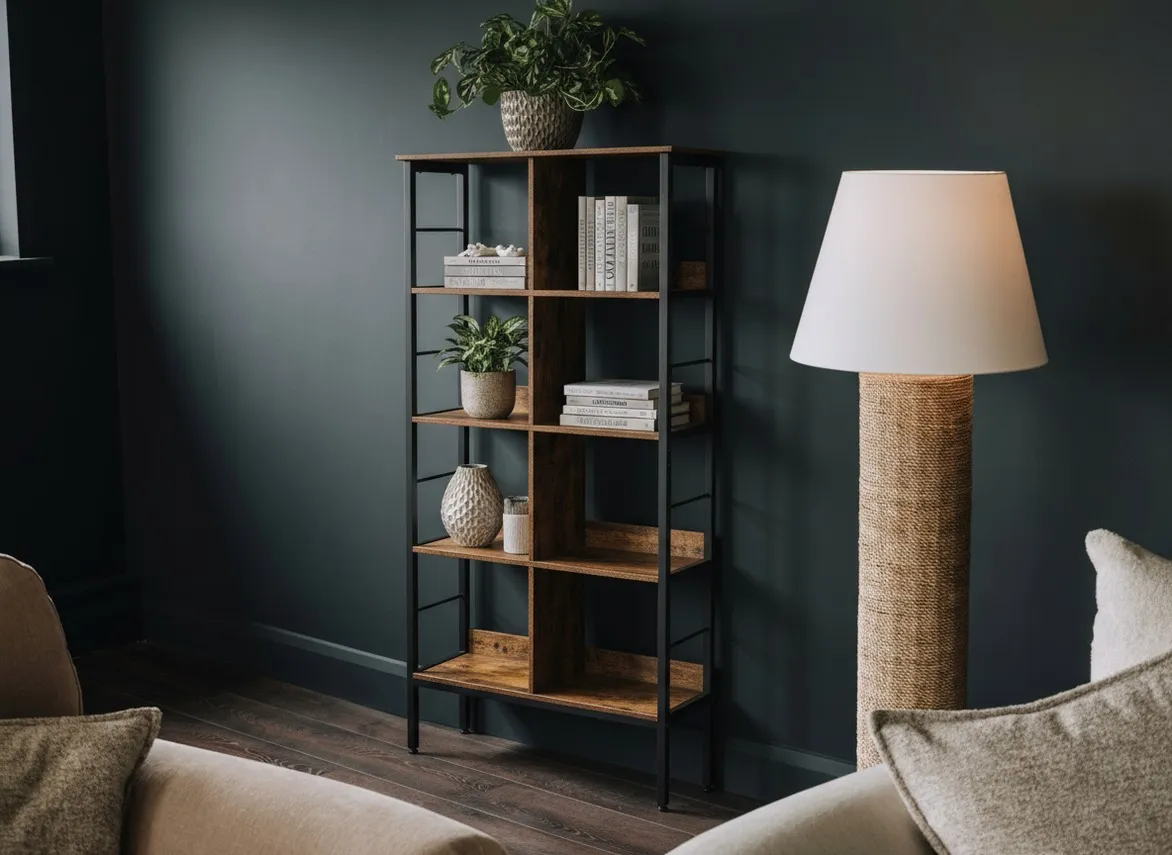 4 Shelf Rustic Brown Display Unit - Booknest