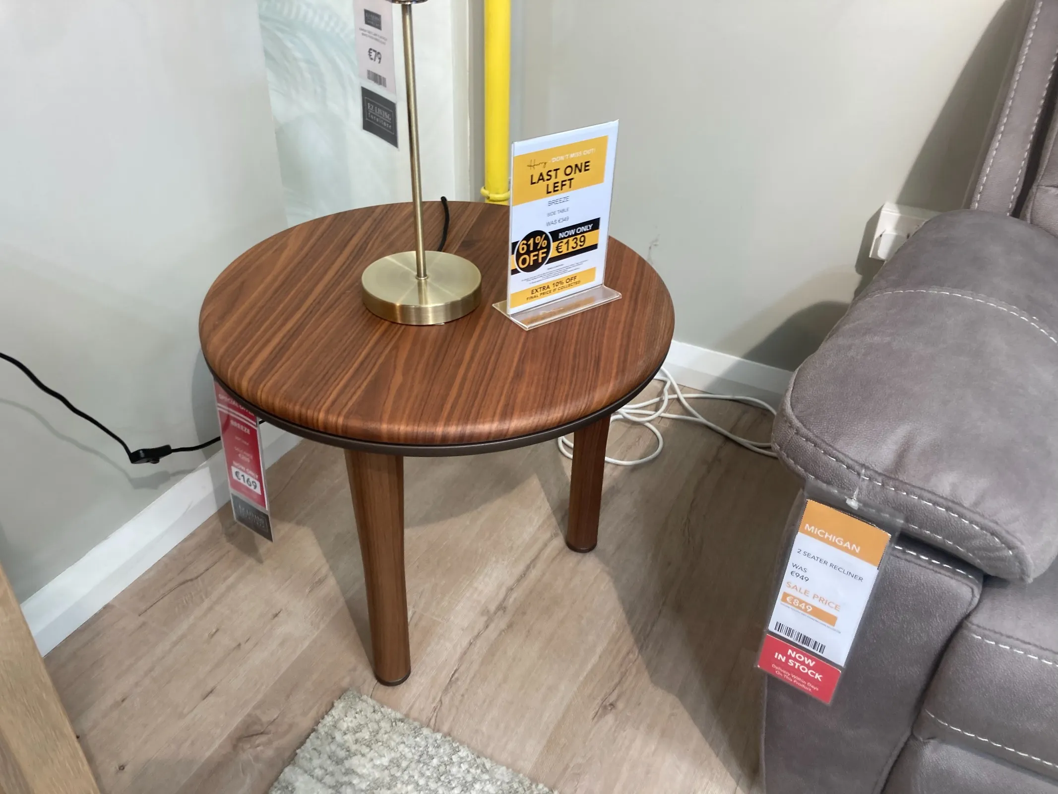 Breeze - Walnut Side Table (Clonmel Floor Model)