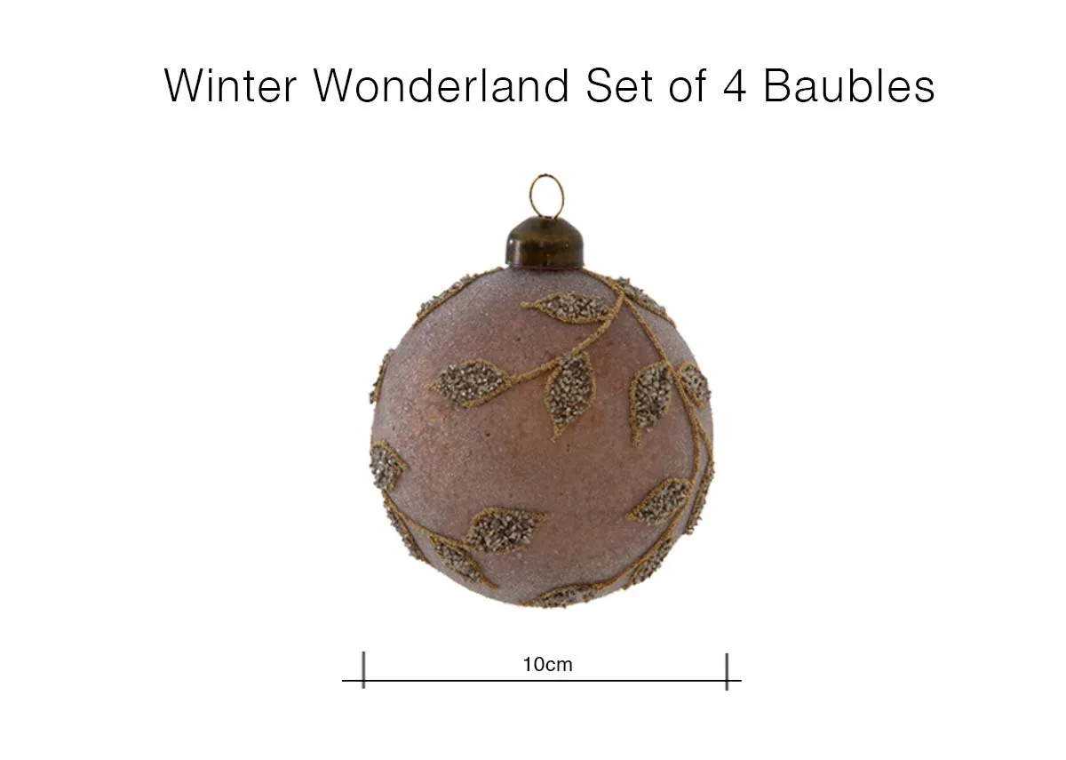 A dimenson image of the Winetr Wonderland bauble with 10cm