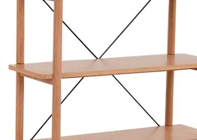 A 5 shelf oak open display unit from EZ Livings Gallina range. Front view