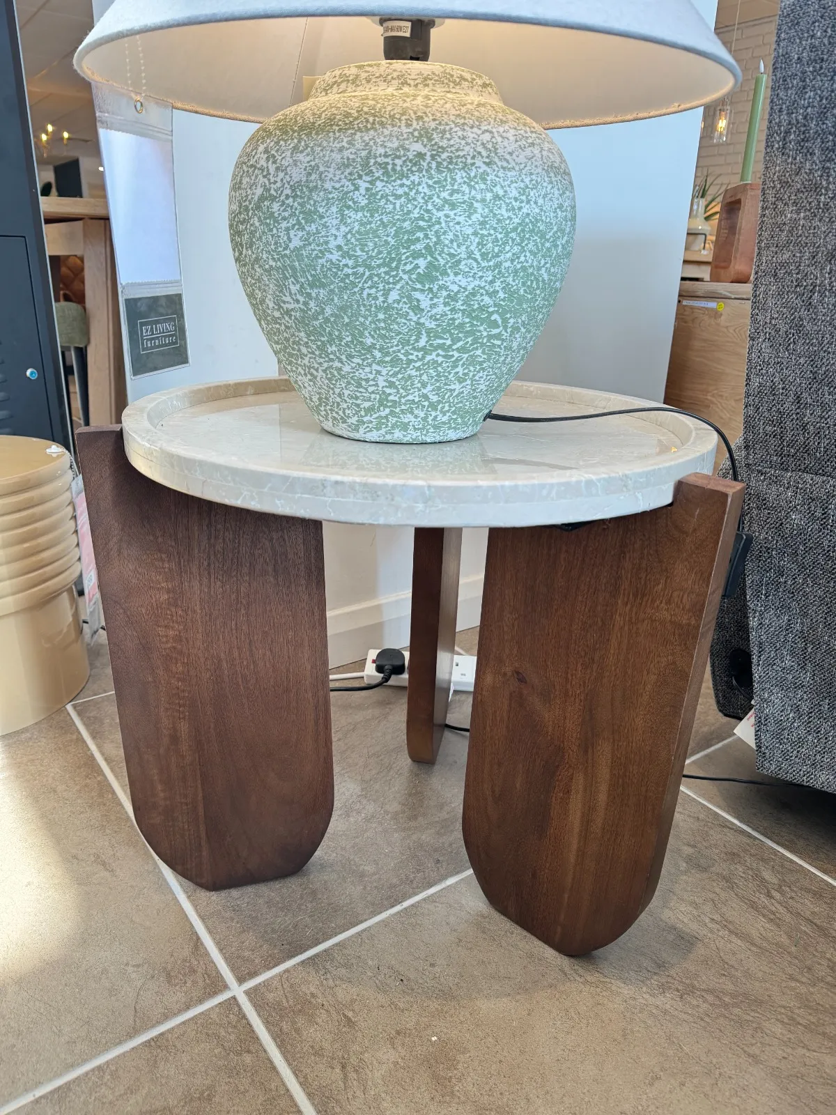 Carmen Mango & Marble Top Side Table (Tallaght Floor Model)