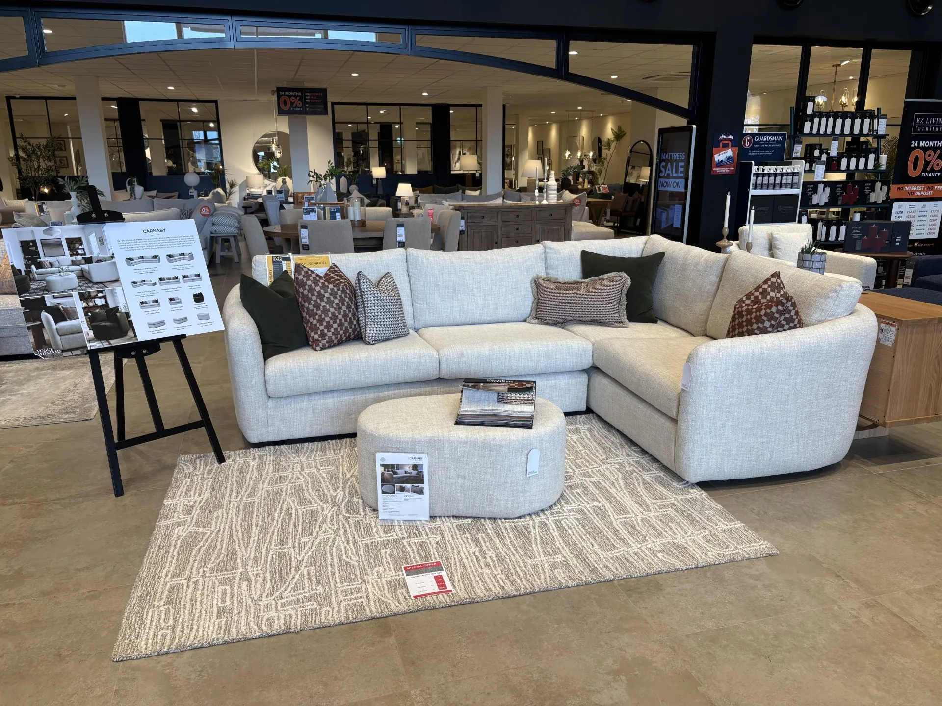 Carnaby By Vogue Large Cream Boucle LHF Corner Sofa (Drogheda Floor Model)