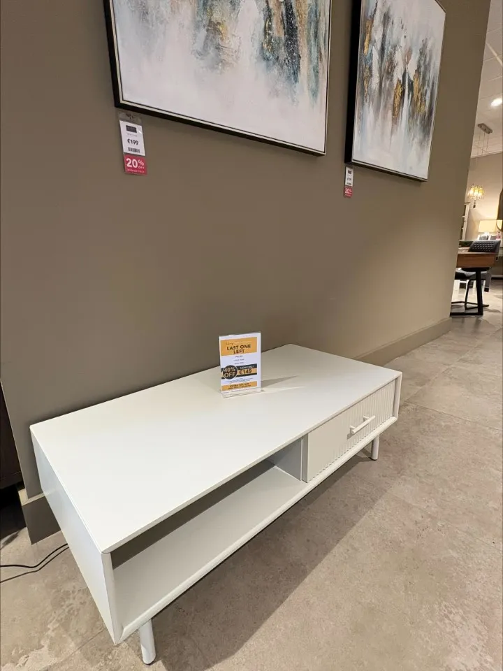 Palma 1 Drawer Off White Coffee Table (Cavan Floor Model)