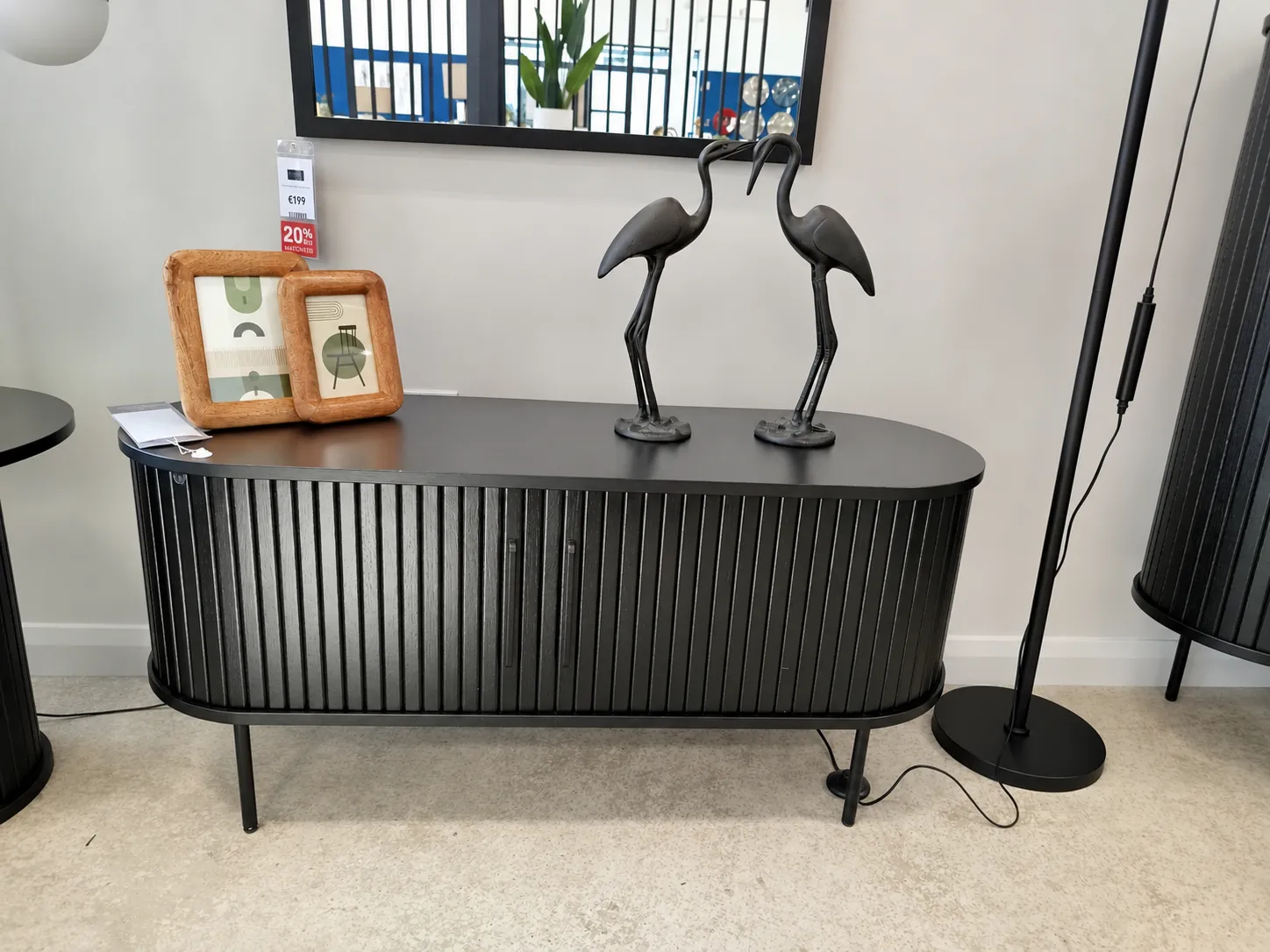 Nola 2 Door Black Oak Tambour TV Unit (Naas Road Floor Model)