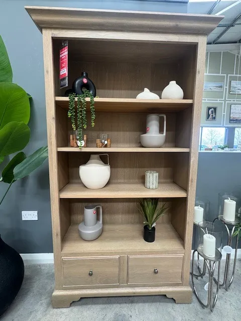 Dawn 2 Drawer Oak Bookcase (Tullamore floor Model)