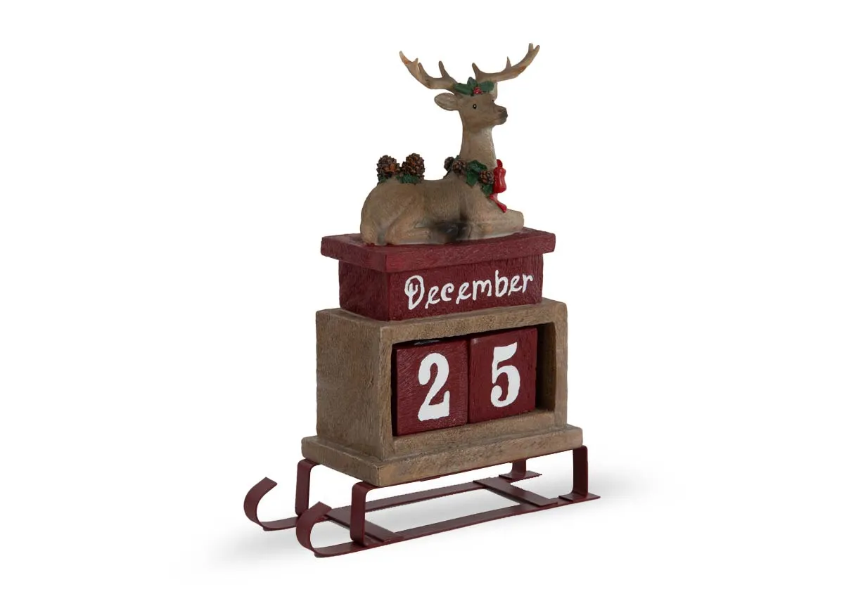 A dimension image of the Reindeer calendar with 19cm x 24cm