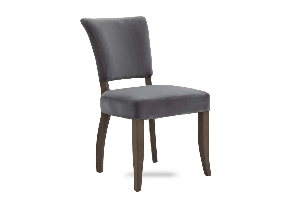 Vintage Grey Fabric Dining Chair - Athy