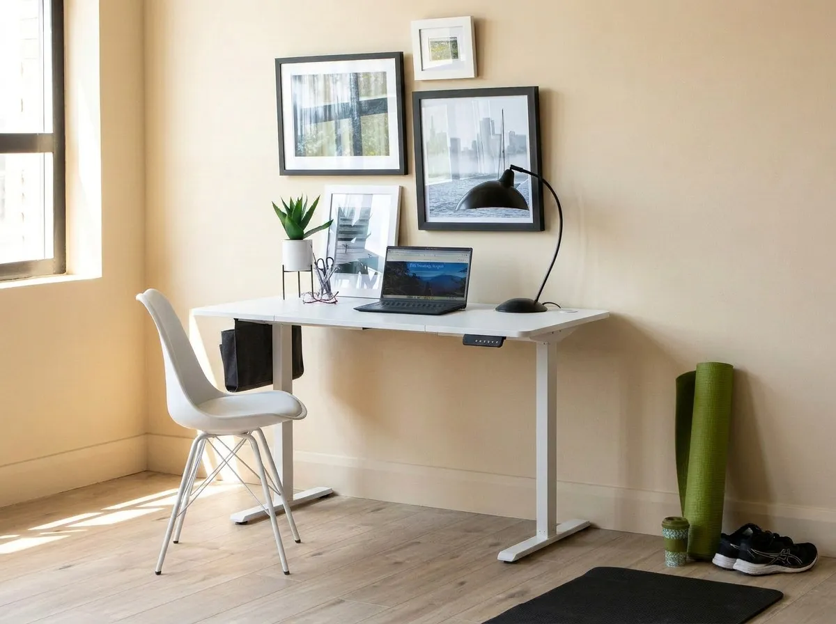 White Electric Standing Desk - Elevate