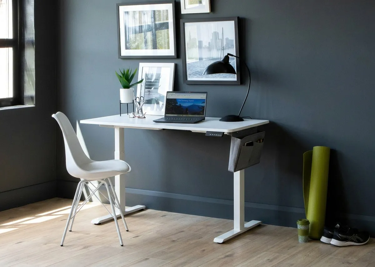 White Electric Standing Desk - Elevate