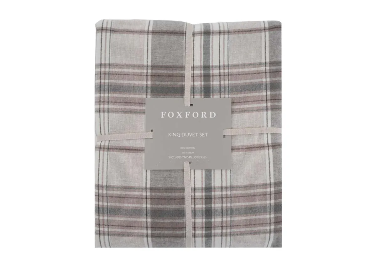 Single (3ft) Green Tartan Duvet Set - Eve by Foxford