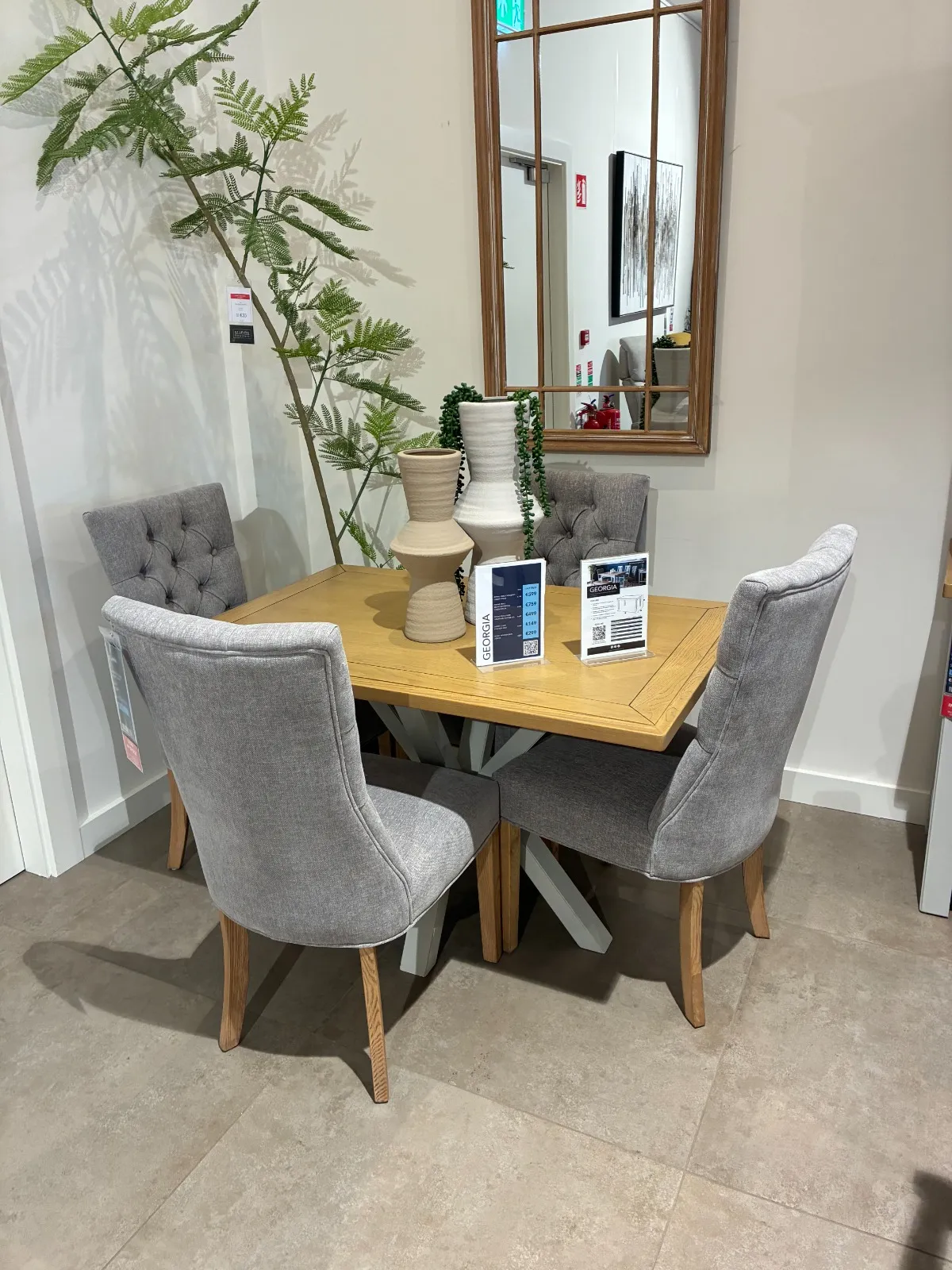 Georgia  120cm Grey Fixed Dining Table (Carlow Floor Model)