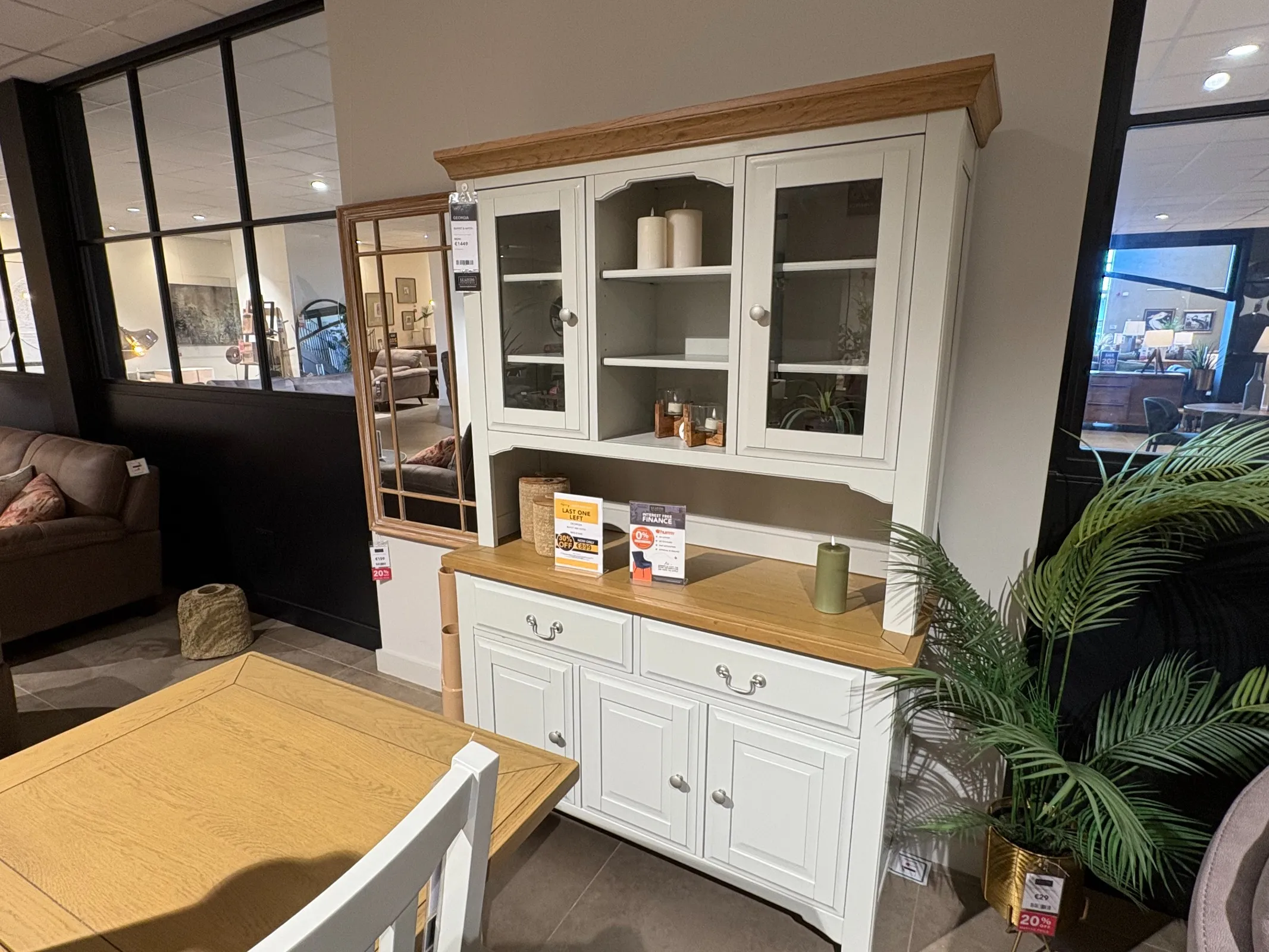 Georgia Large Grey Buffet and Hutch (Drogheda Floor Model)