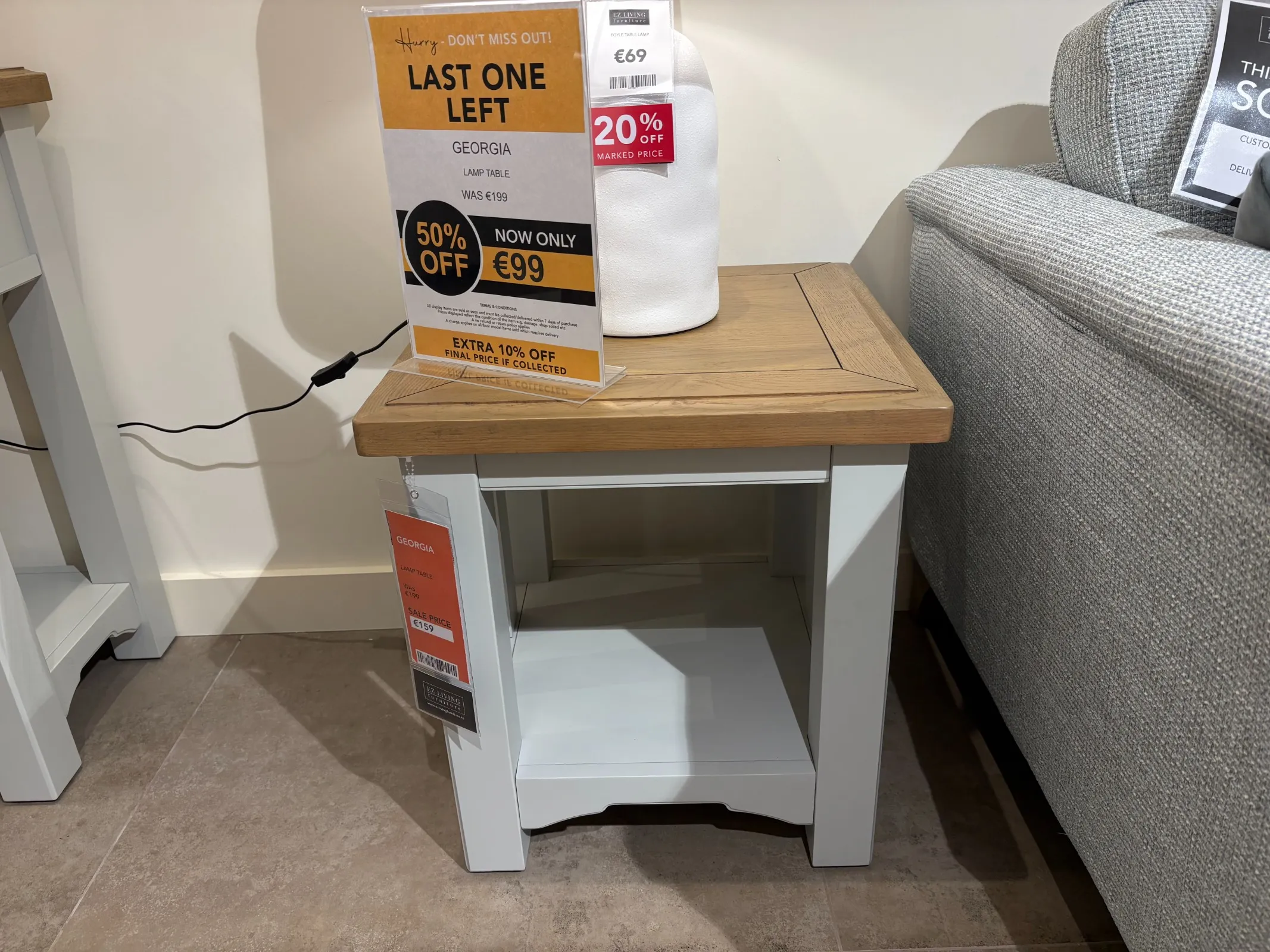 Georgia Grey Lamp Table (Malahide Rd Floor Model)