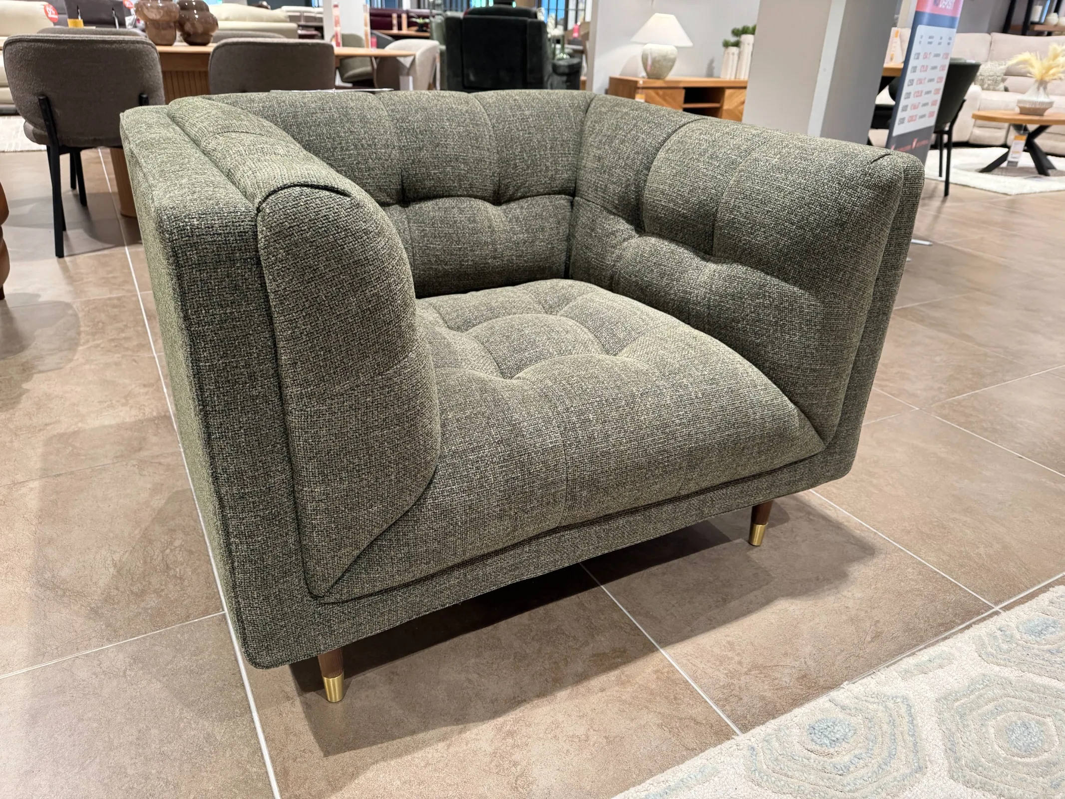 Grace Green Fabric Armchair (Tallaght Floor Model)