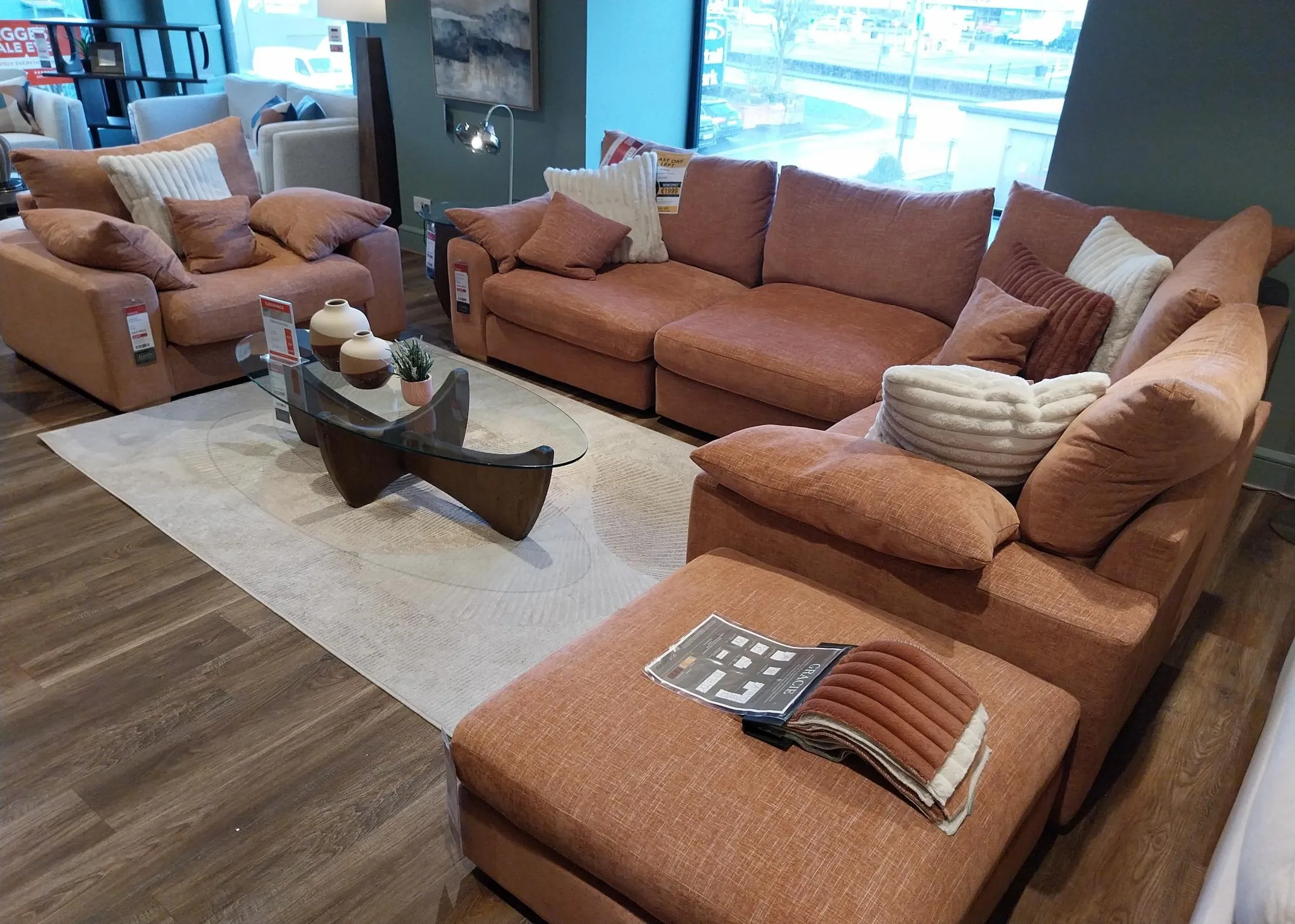 Gracie Corner Group LHF With Armchair & Footstool (Galway Floor Model)