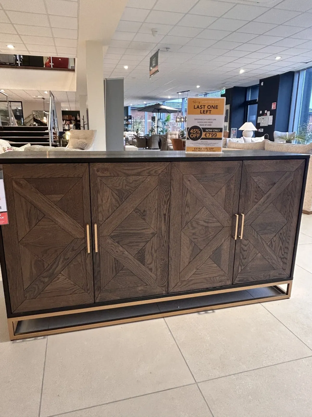 Greenwich Fumed Oak Wide Sideboard (Waterford Floor Model)