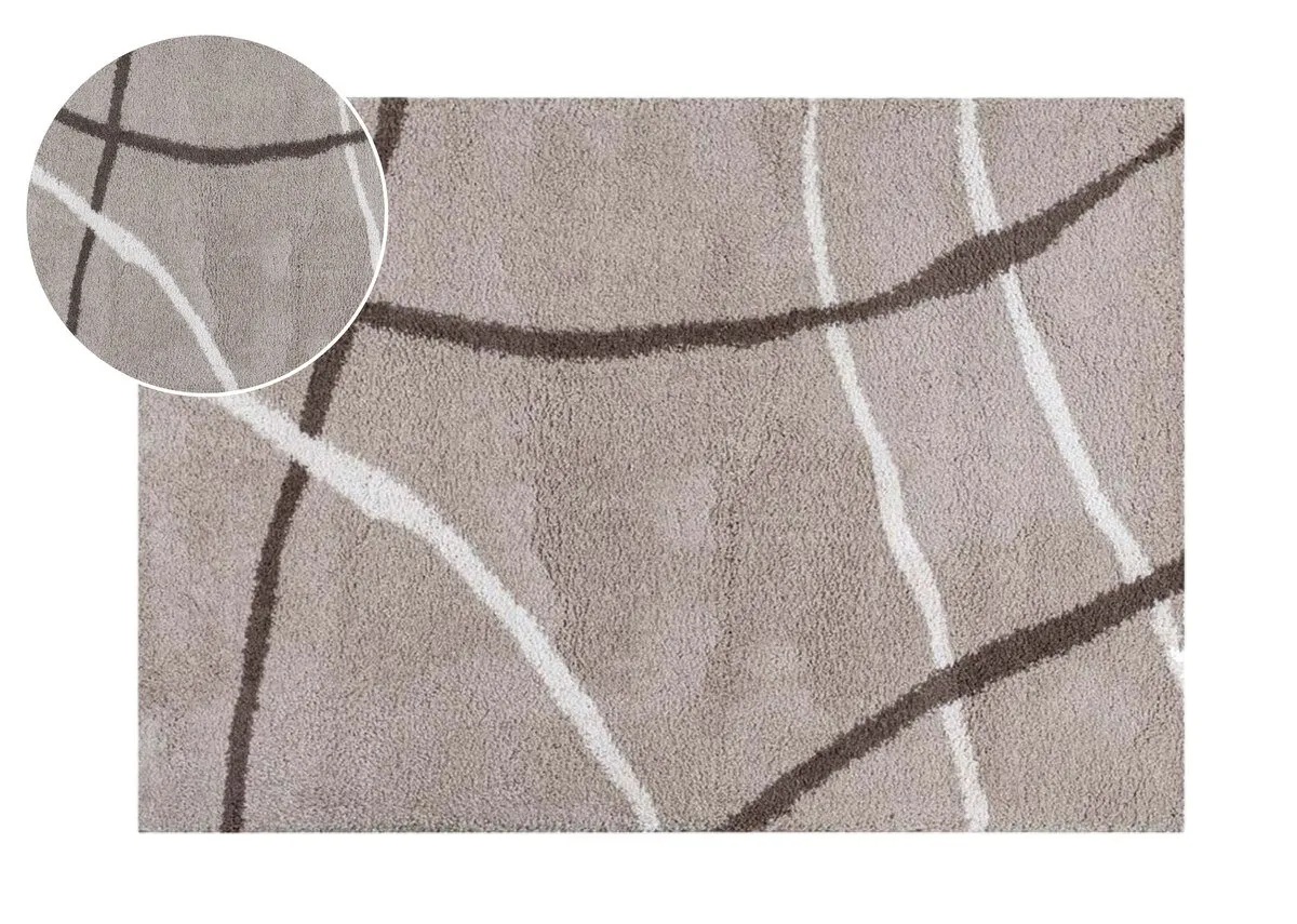160cm x 220cm Taupe Medium Rug - Gridlock