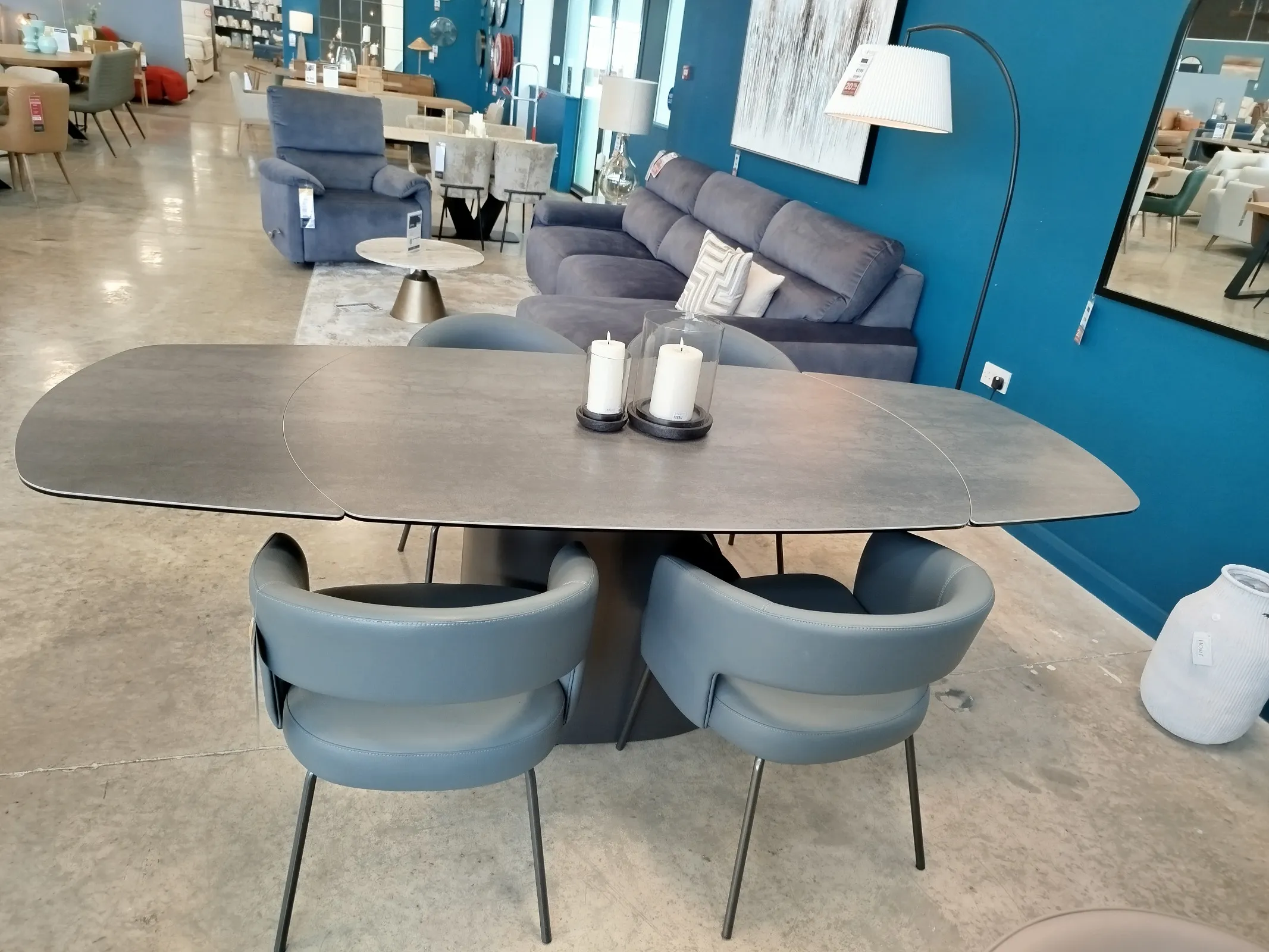Hamilton 150cm-240cm Grey Ceramic Extendable Dining Table (Naas Road Floor Model)
