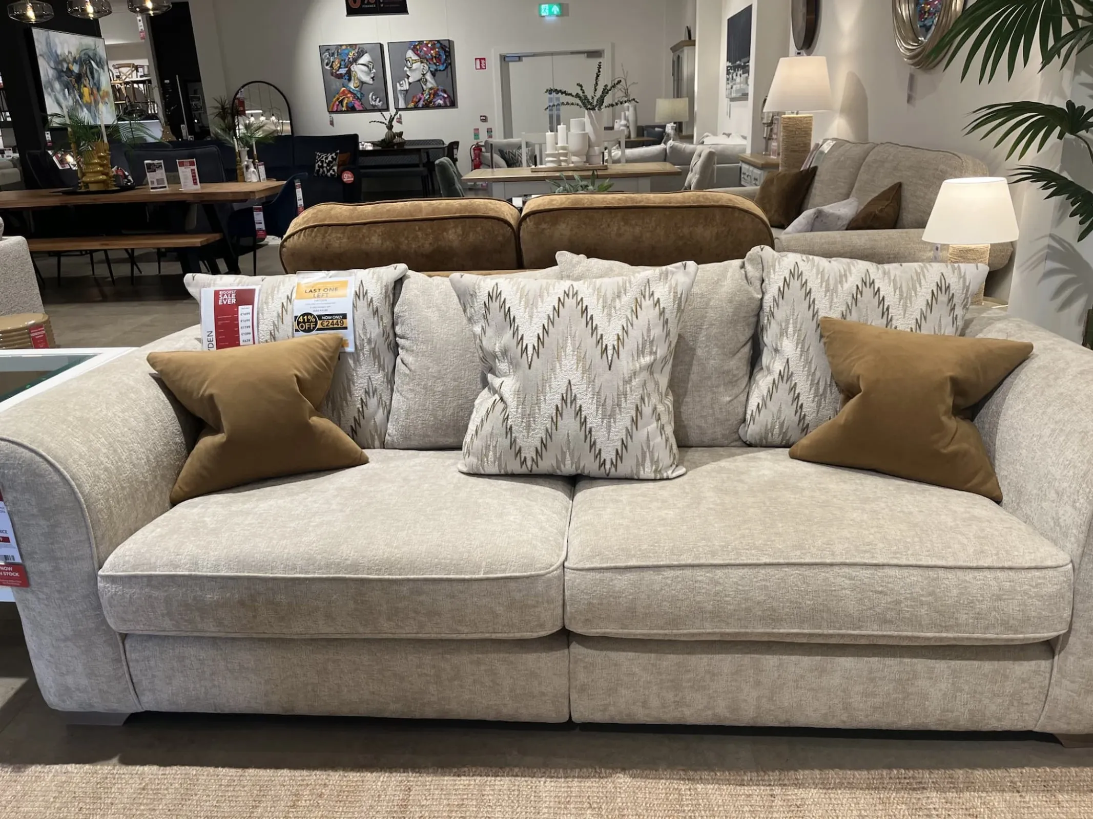 Hayden Extra Large Pillowback Sofa & Large Highback Sofa (Carlow Floor Model)