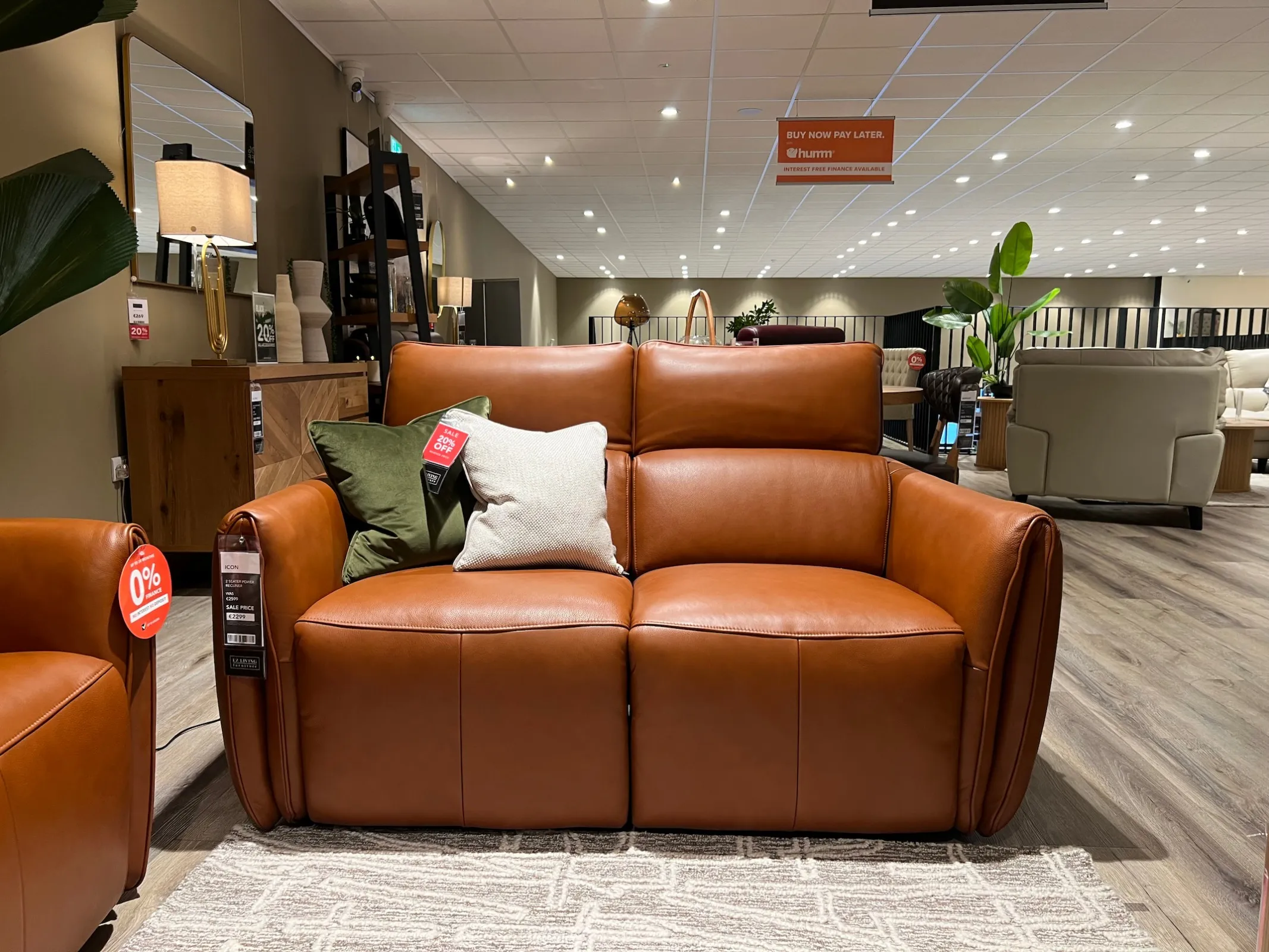 Icon Brown 2 Seater Power Recliner With Head Tilt (Cavan Floor Model)