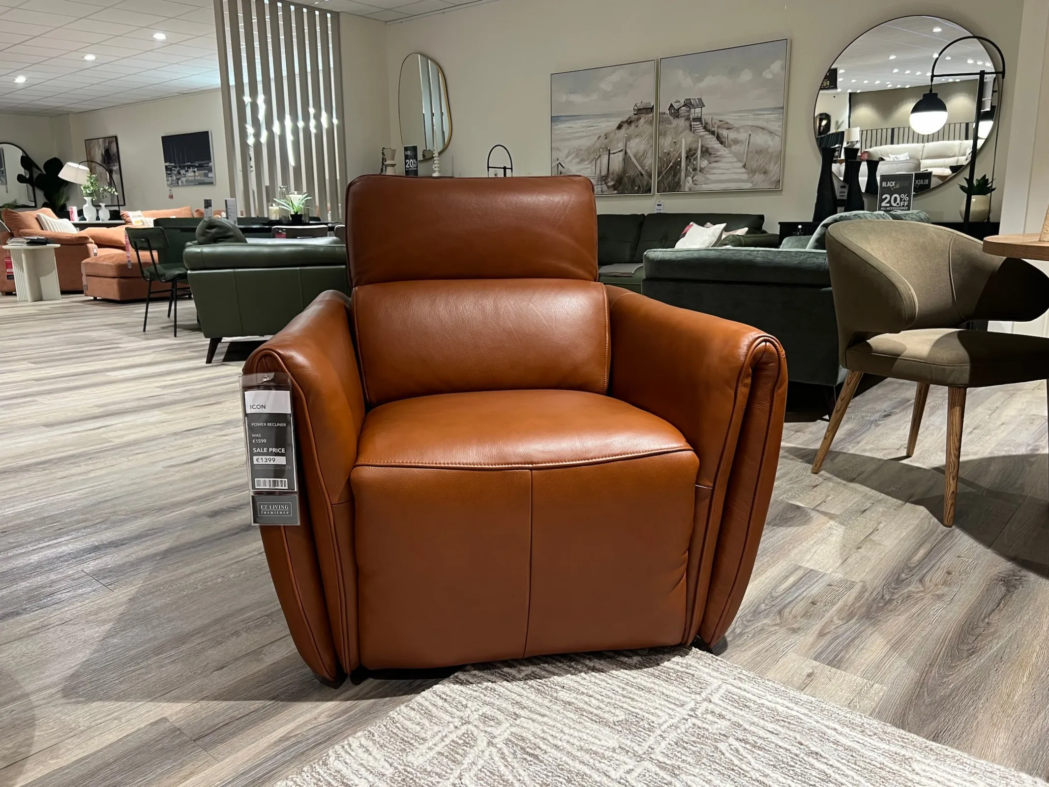 Icon Brown Power Recliner With Head Tilt (Cavan Floor Model)