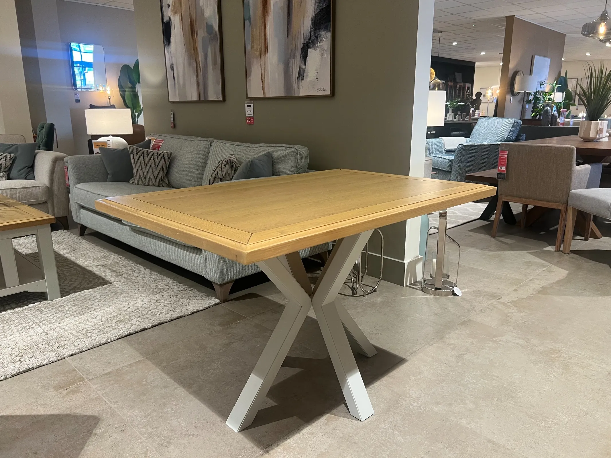 Georgia 120cm Grey Fixed Dining Table (Cavan Floor Model)