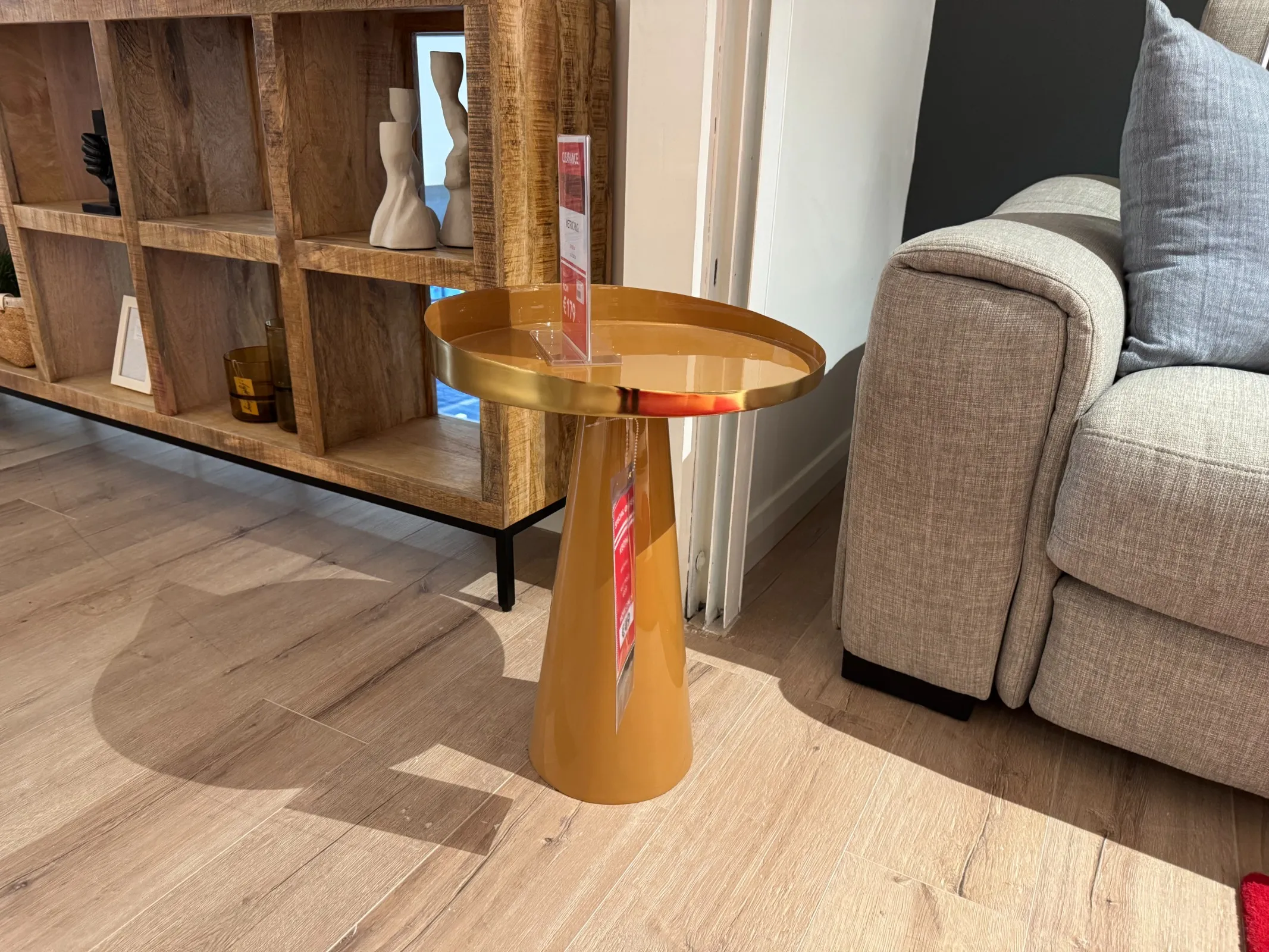 Keoni Brown Plate Side Table (Tallaght Floor Model)
