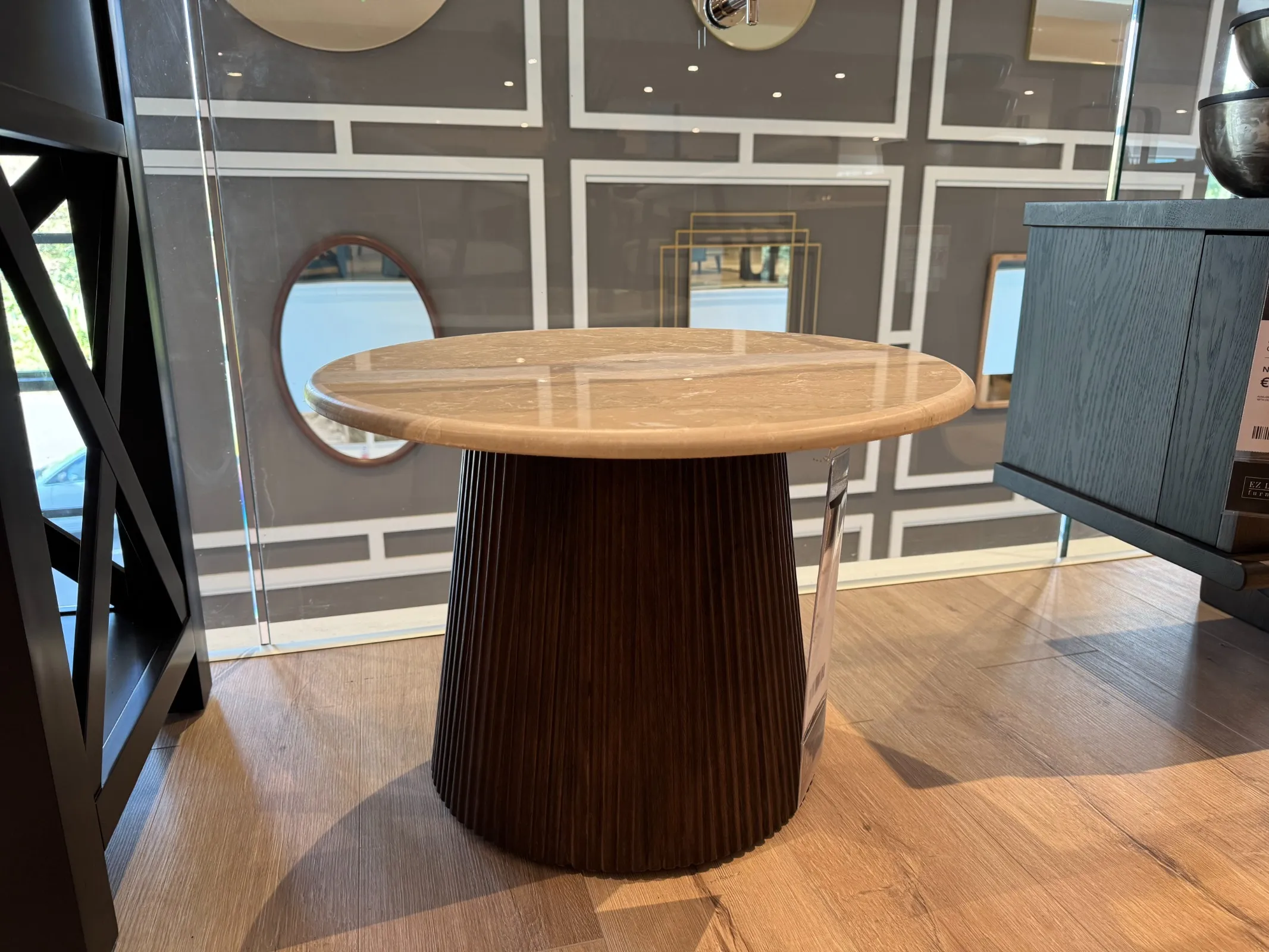 Kira Round Cream Stone Top Side Table (Tallaght Floor Model)