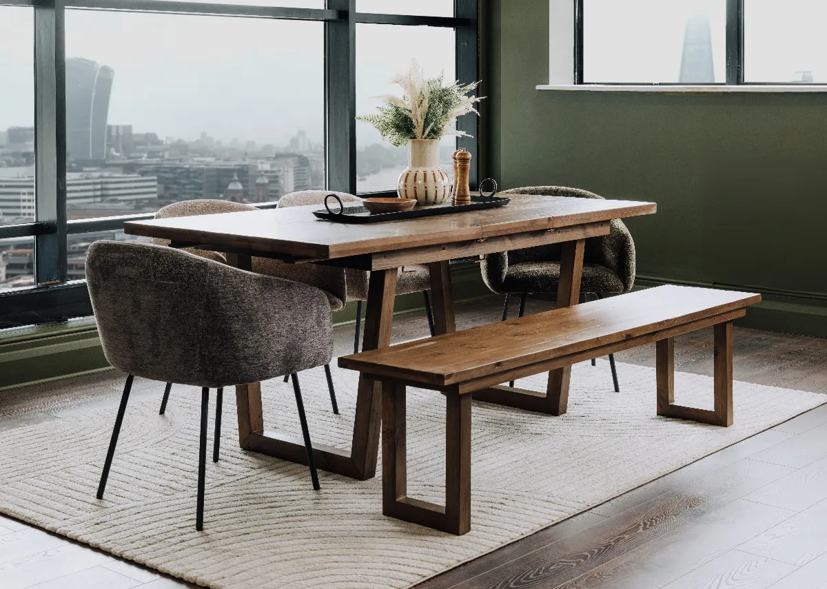 180-240cm Cashew Reclaimed Extendable Dining Table - Ladder