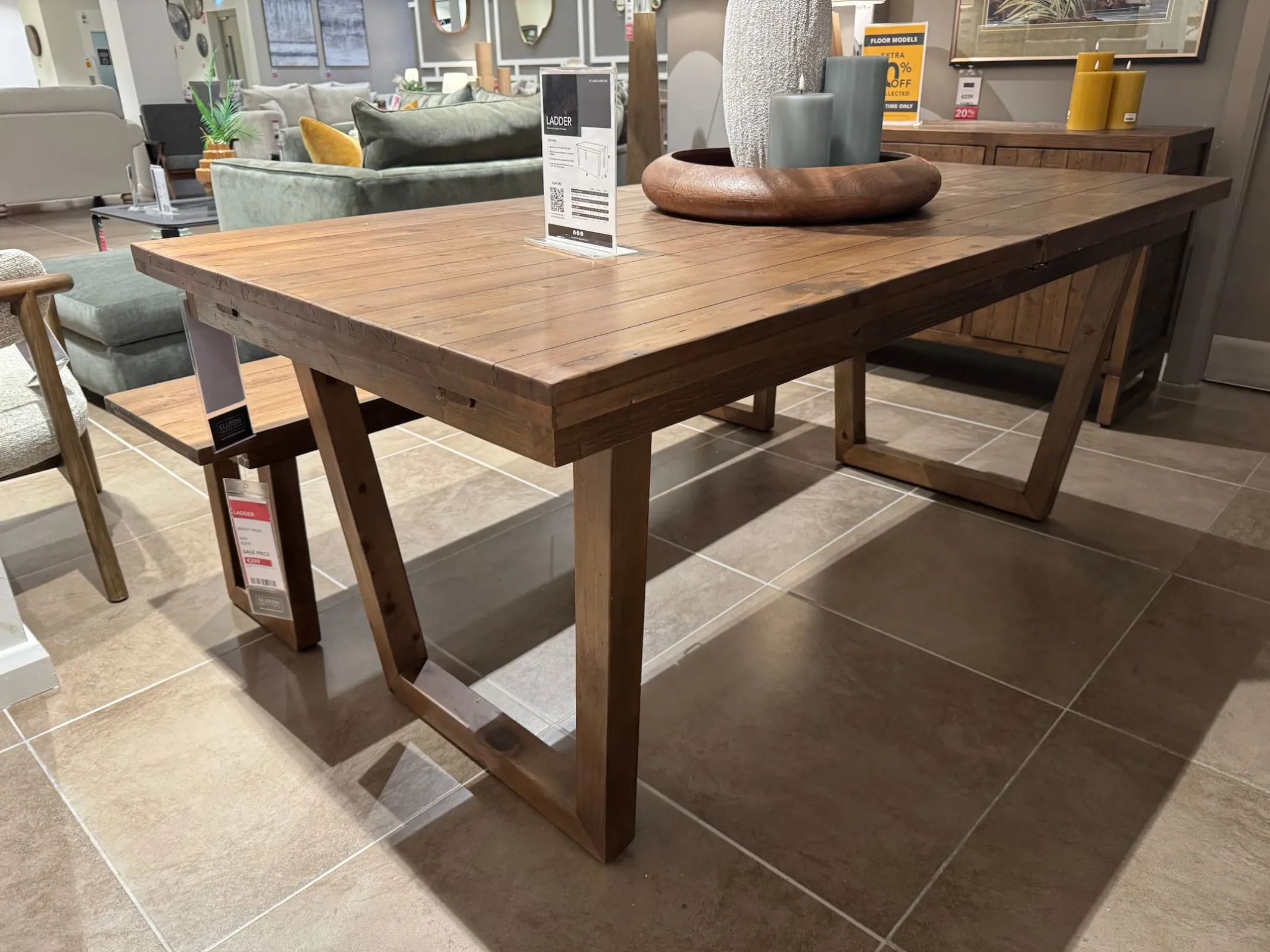 Ladder Extendable Dining Table 180cm-240cm (Tallaght Floor Model)
