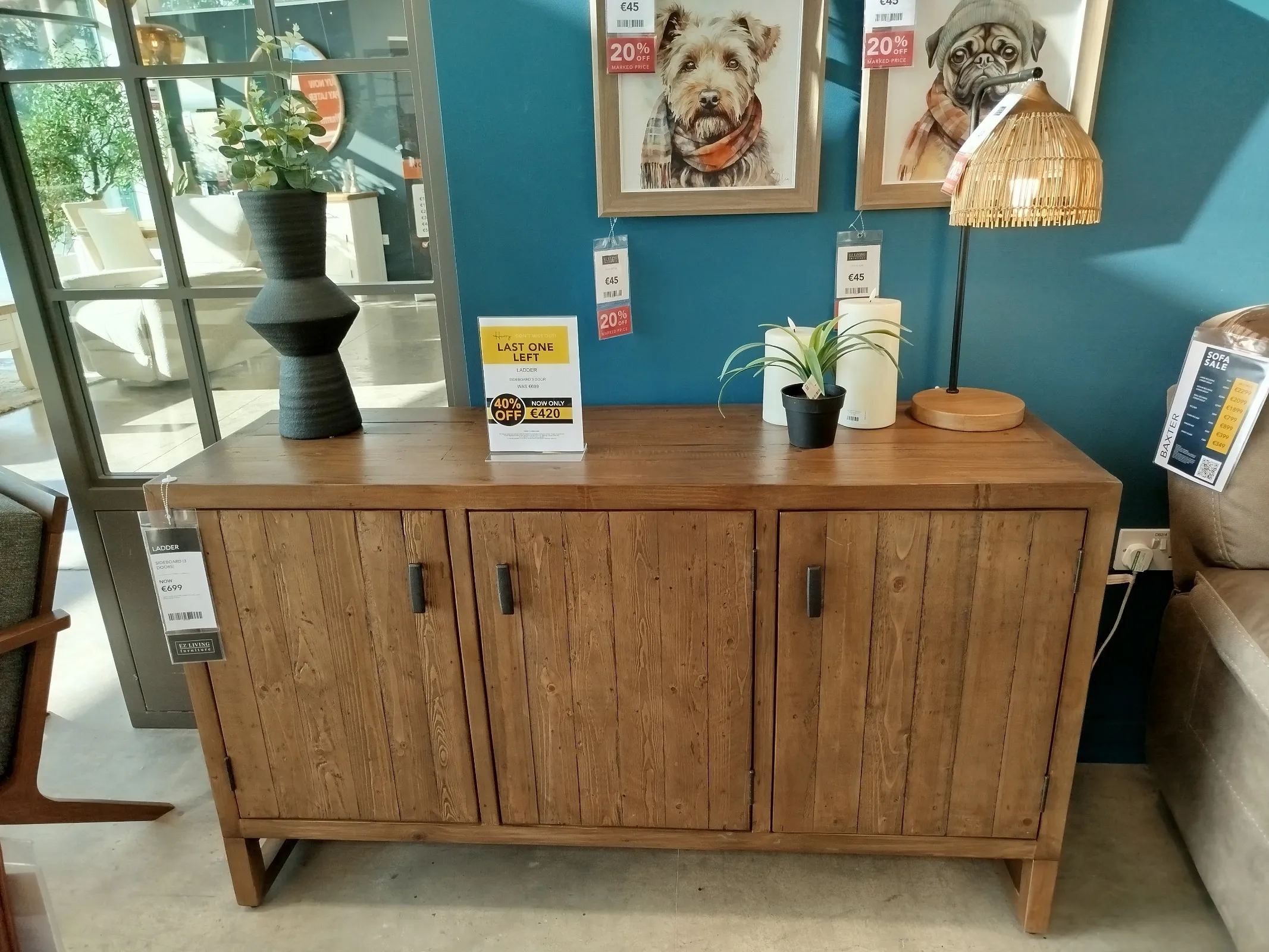 Ladder 3 Door Cashew Reclaimed Sideboard (Naas Rd Floor Model)