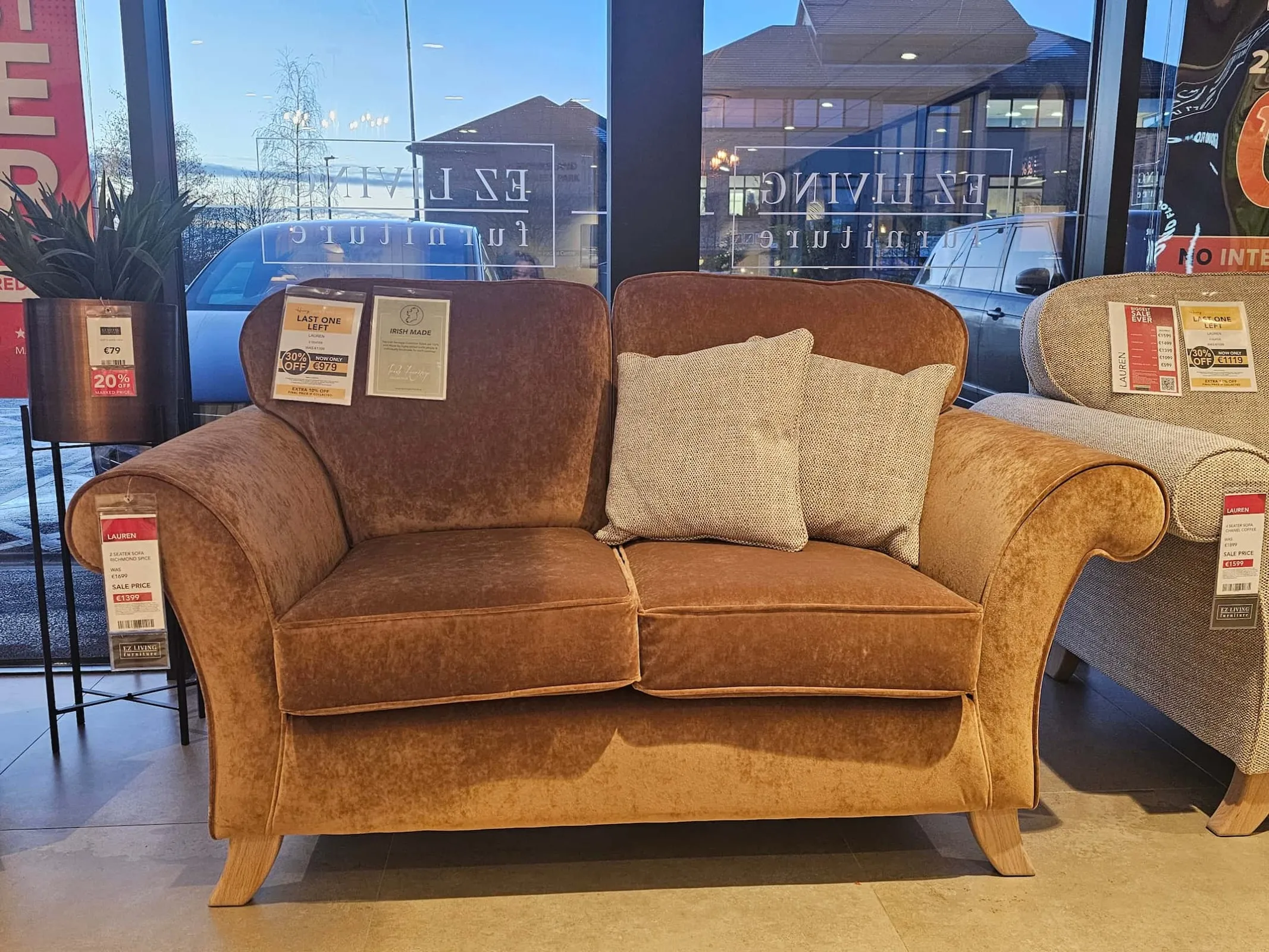 Lauren 2-Seater Highback Foam Sofa (Athlone Floor Model)