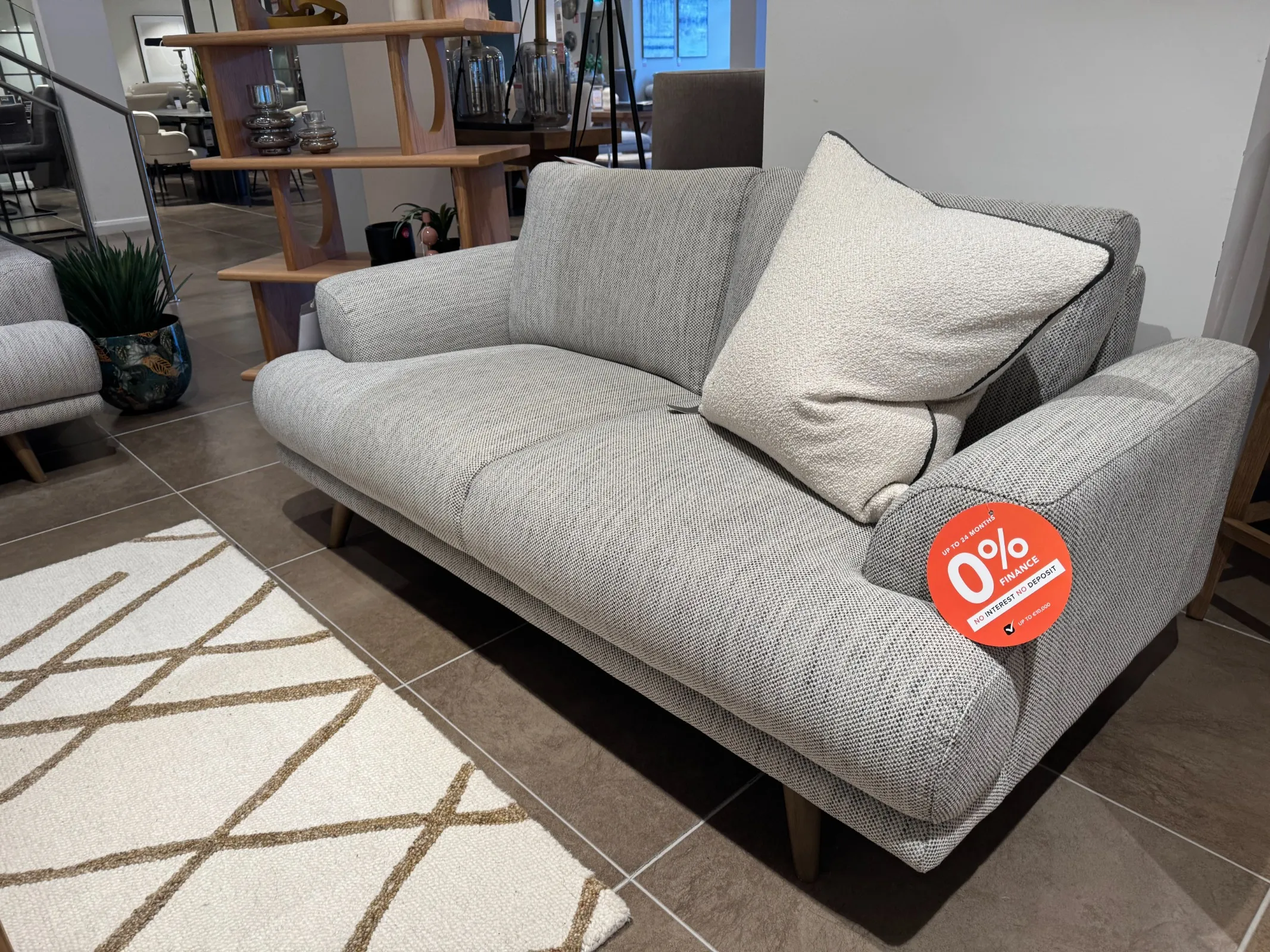 Legend 2 Seater Grey Fabric Sofa (Tallaght Floor Model)
