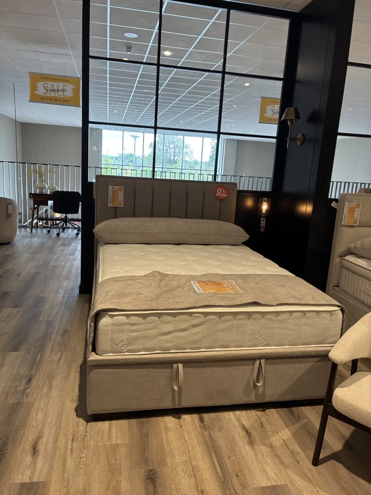 Liberty King Size (5 ft) Grey Fabric Ottoman Bed (Carlow Floor Model)