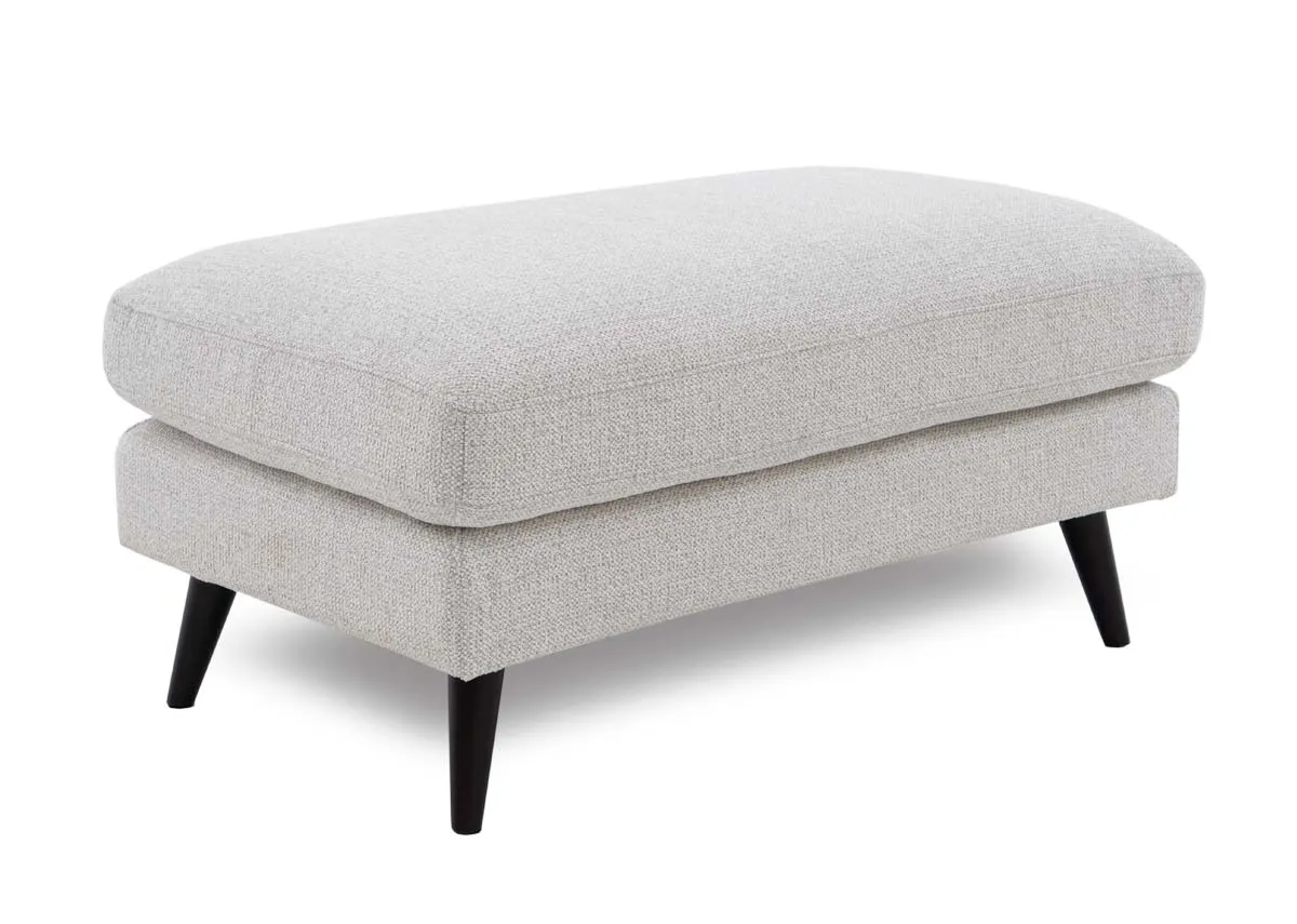 Light Grey Fabric Footstool - Bandon