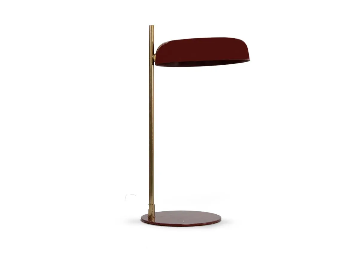 Burgundy Gold Table Lamp - Maleka