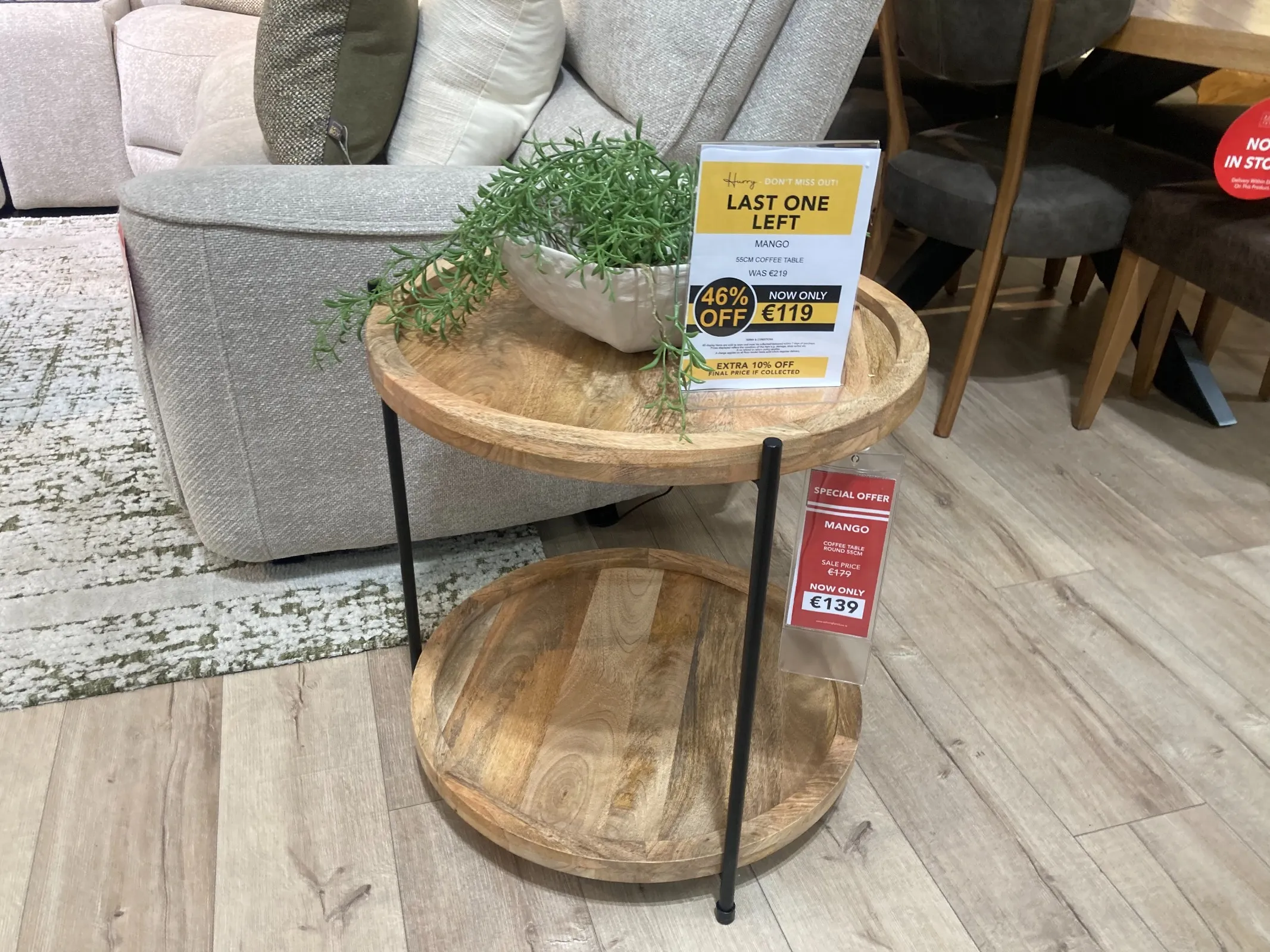 Mango Natural Round Coffee Table (Clonmel Floor Model)