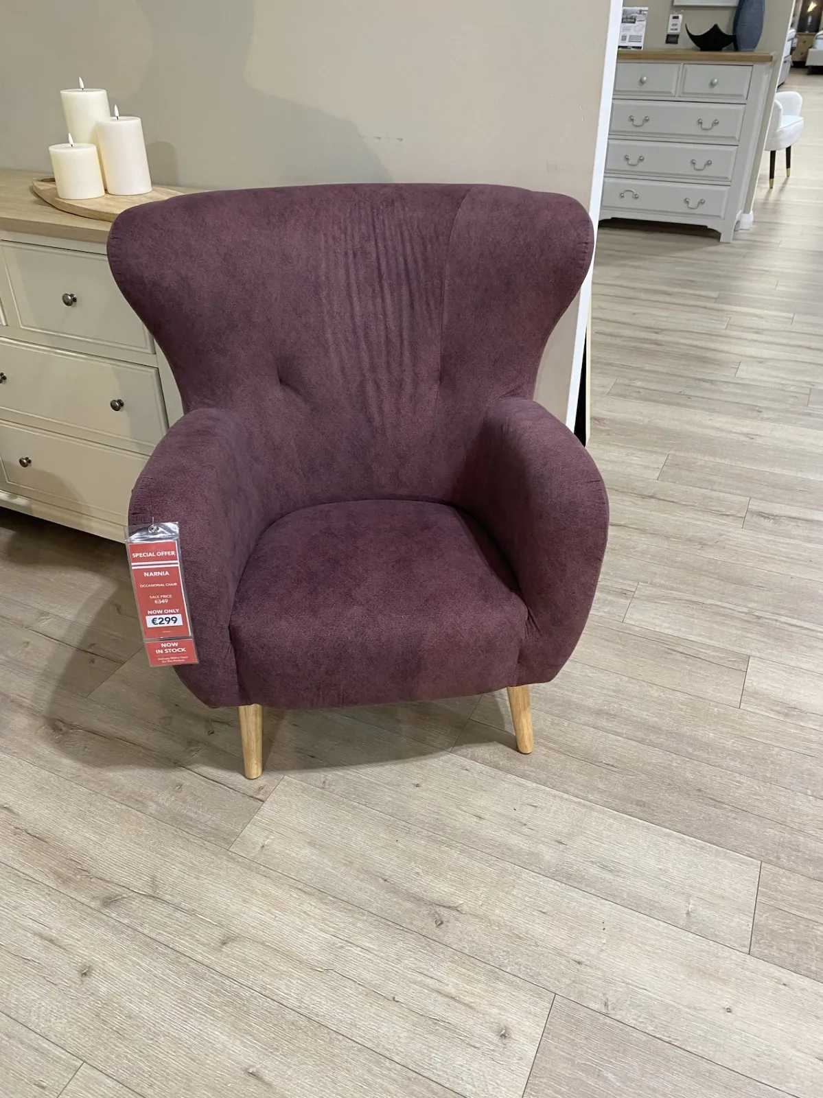 Narnia Occasional Chair - Mulberry (Clonmel Floor Model)