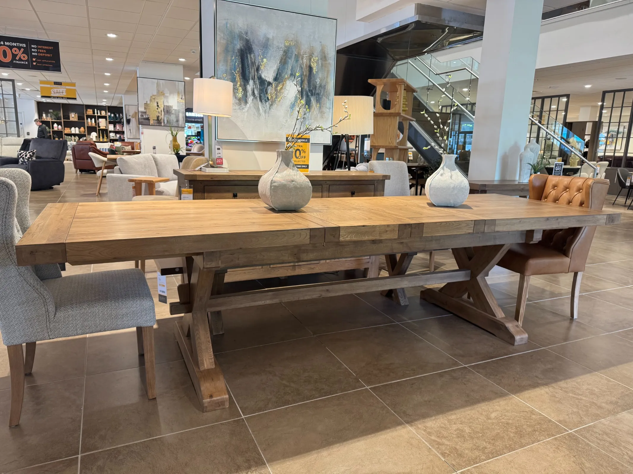 Naxos - 220cm-310cm Oak Extendable Dining Table (Tallaght Dining Table)