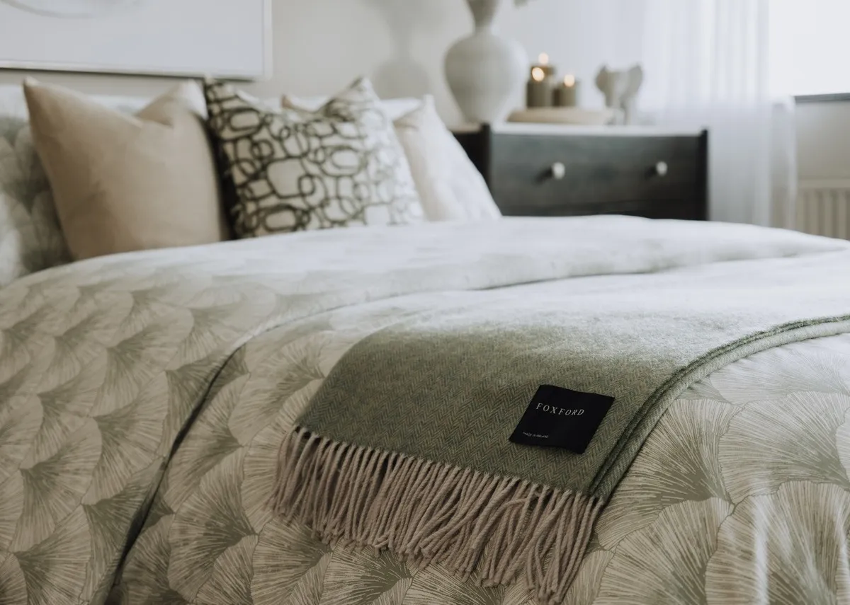 Silver Lime Lambswool Throw - Dingle By Foxford