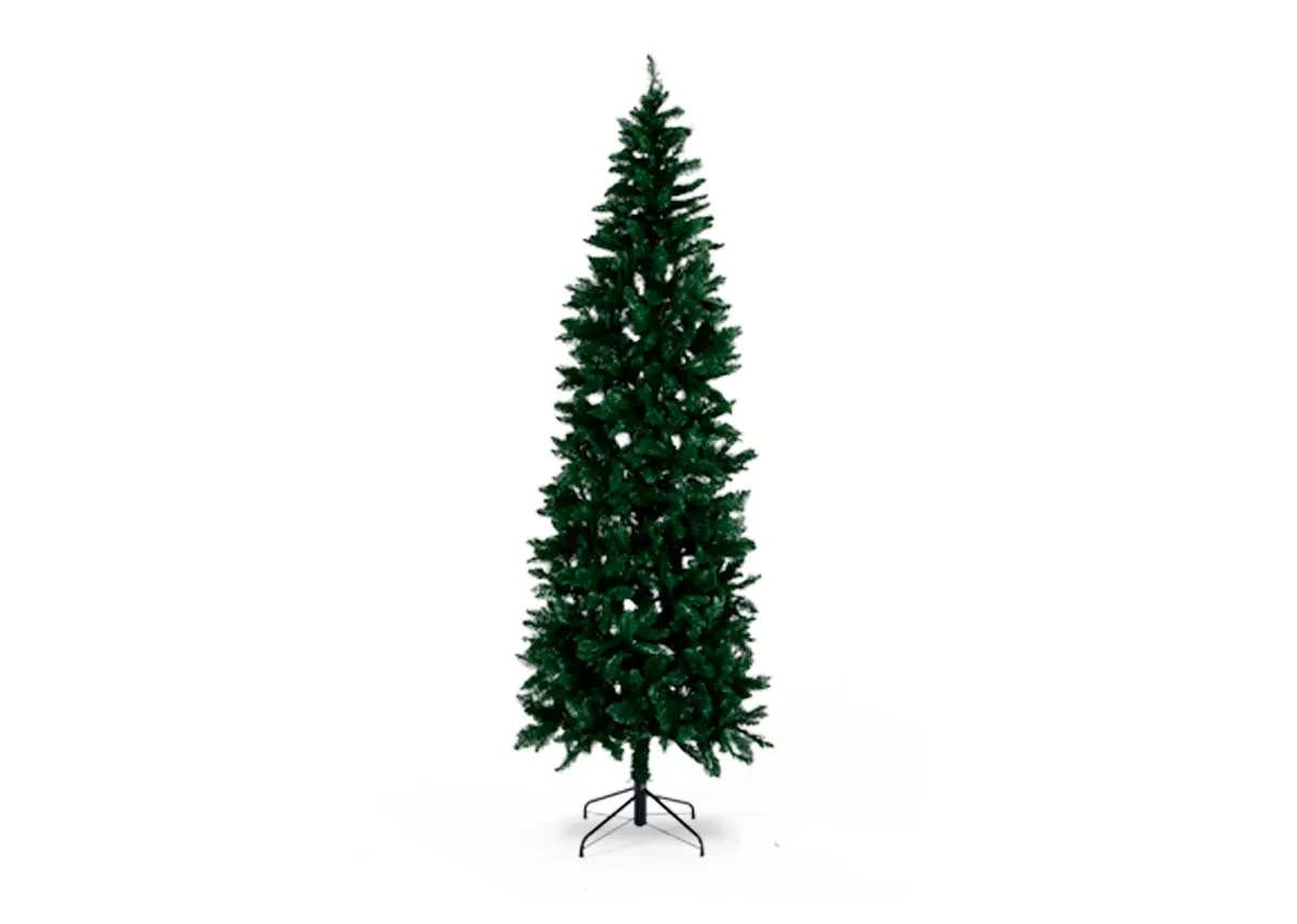 A 7ft artificial green Christmas tree from EZ Livings Noble Slim range.