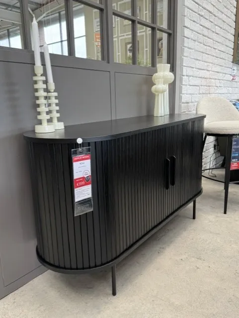 Nola 2 Door Black Oak Tambour Sideboard (Tullamore Floor Model)