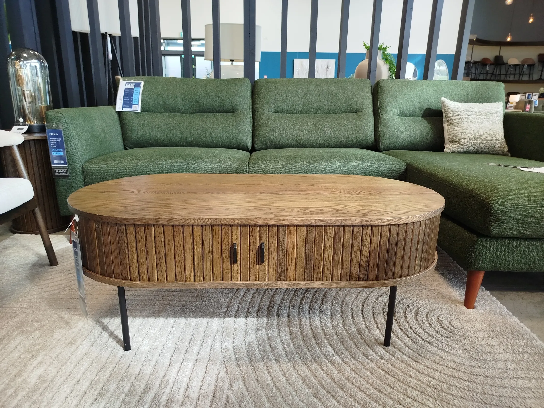 Nola Oval Smoked Oak Coffee Table (Naas Road Floor Model)